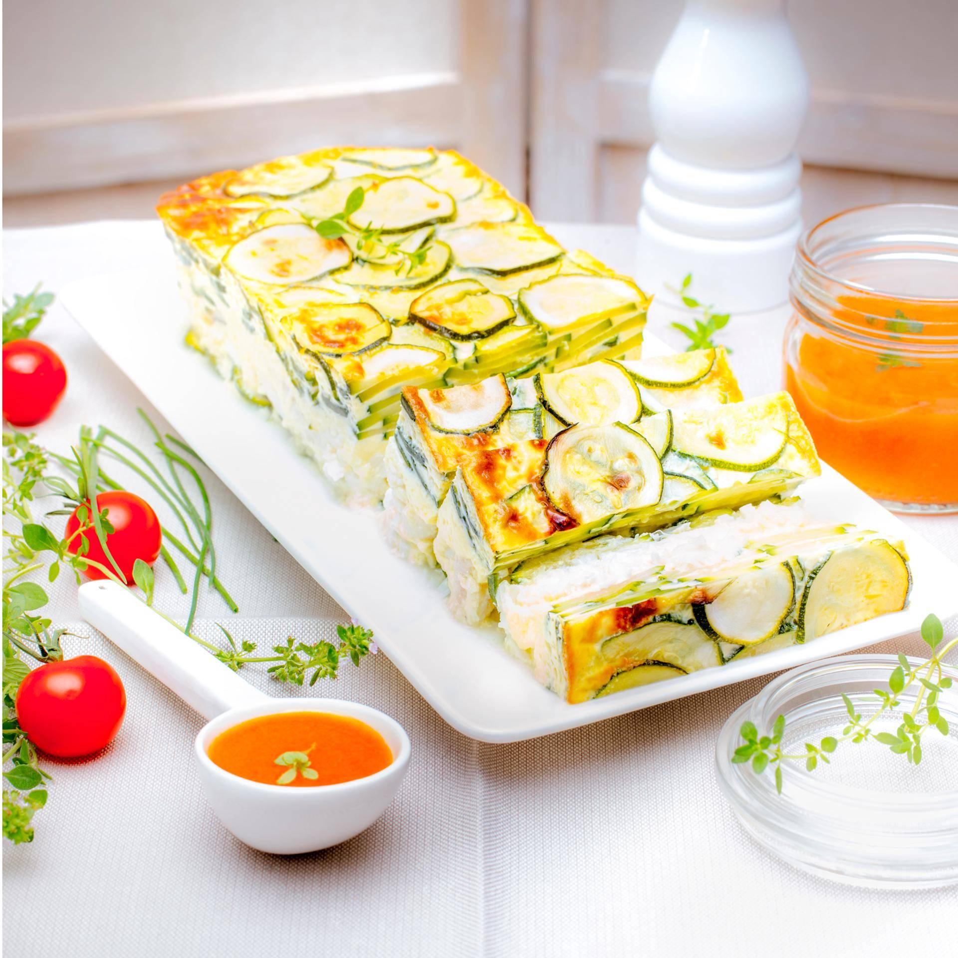 Millefeuille de courgettes, cabillaud et mozzarella - Recette Companion Connect | Moulinex