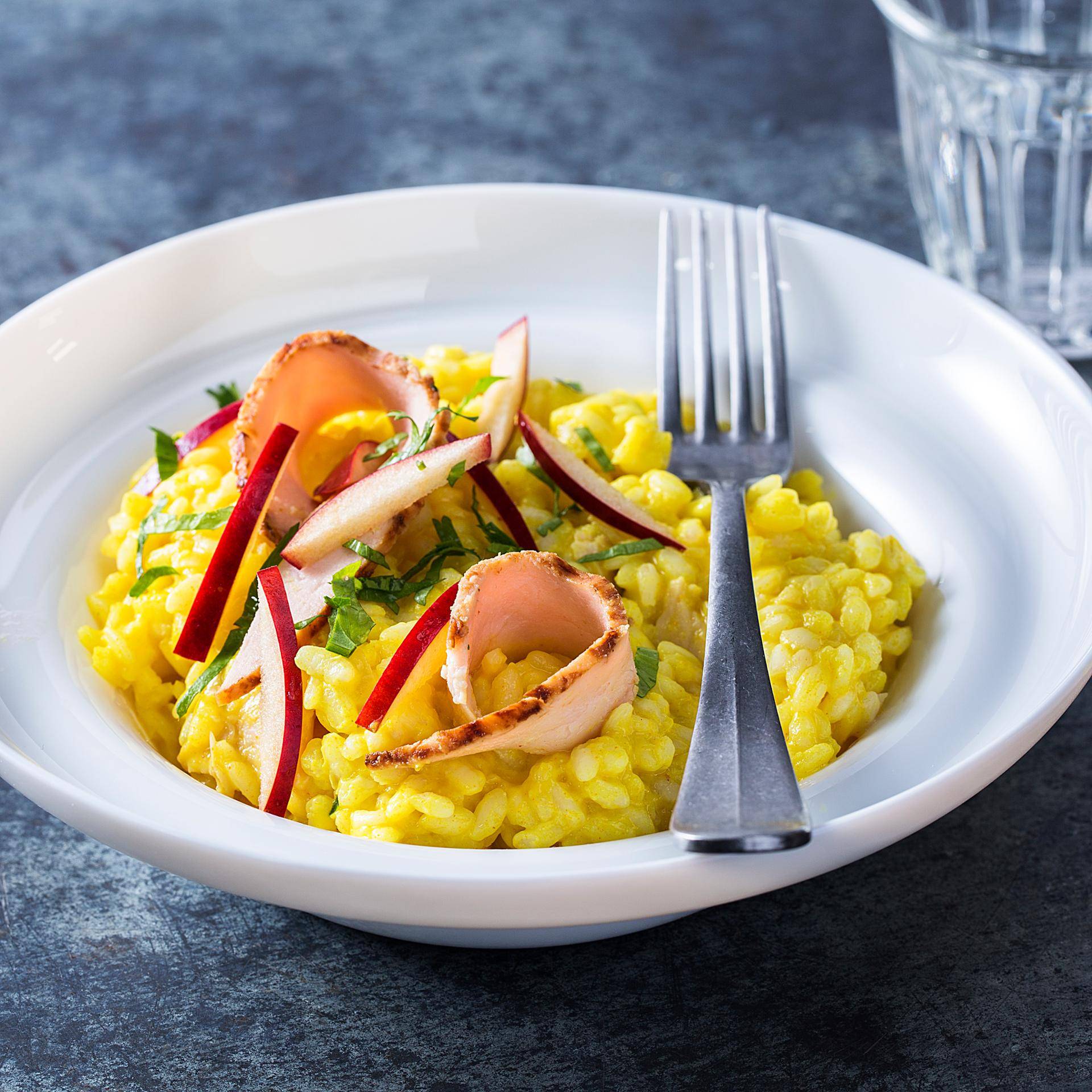 Risotto, poulet, curry et coriandre - Recette Companion | Moulinex