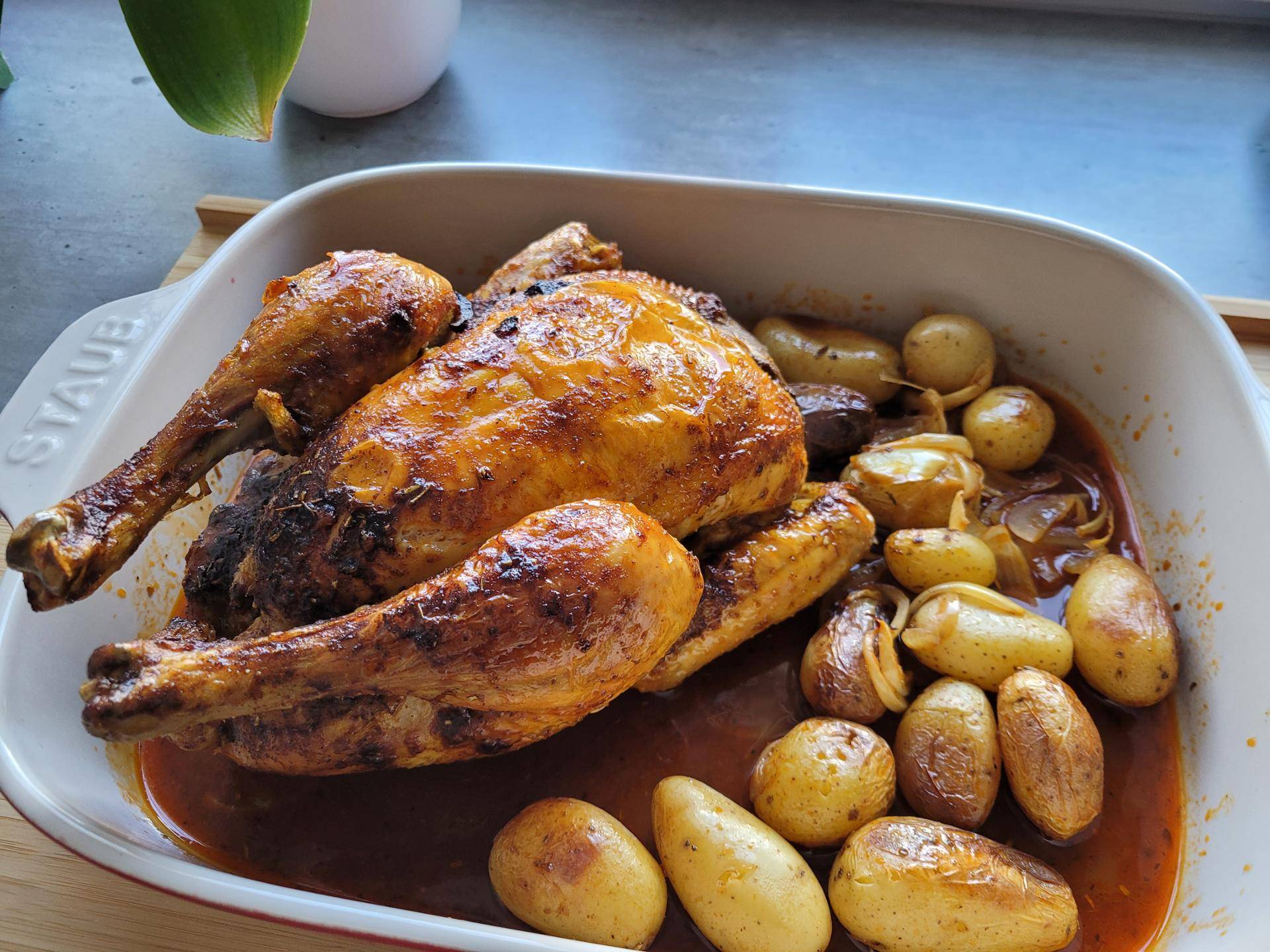 Poulet rôti et pommes grenailles extra crisp - Recette Cookeo | Moulinex