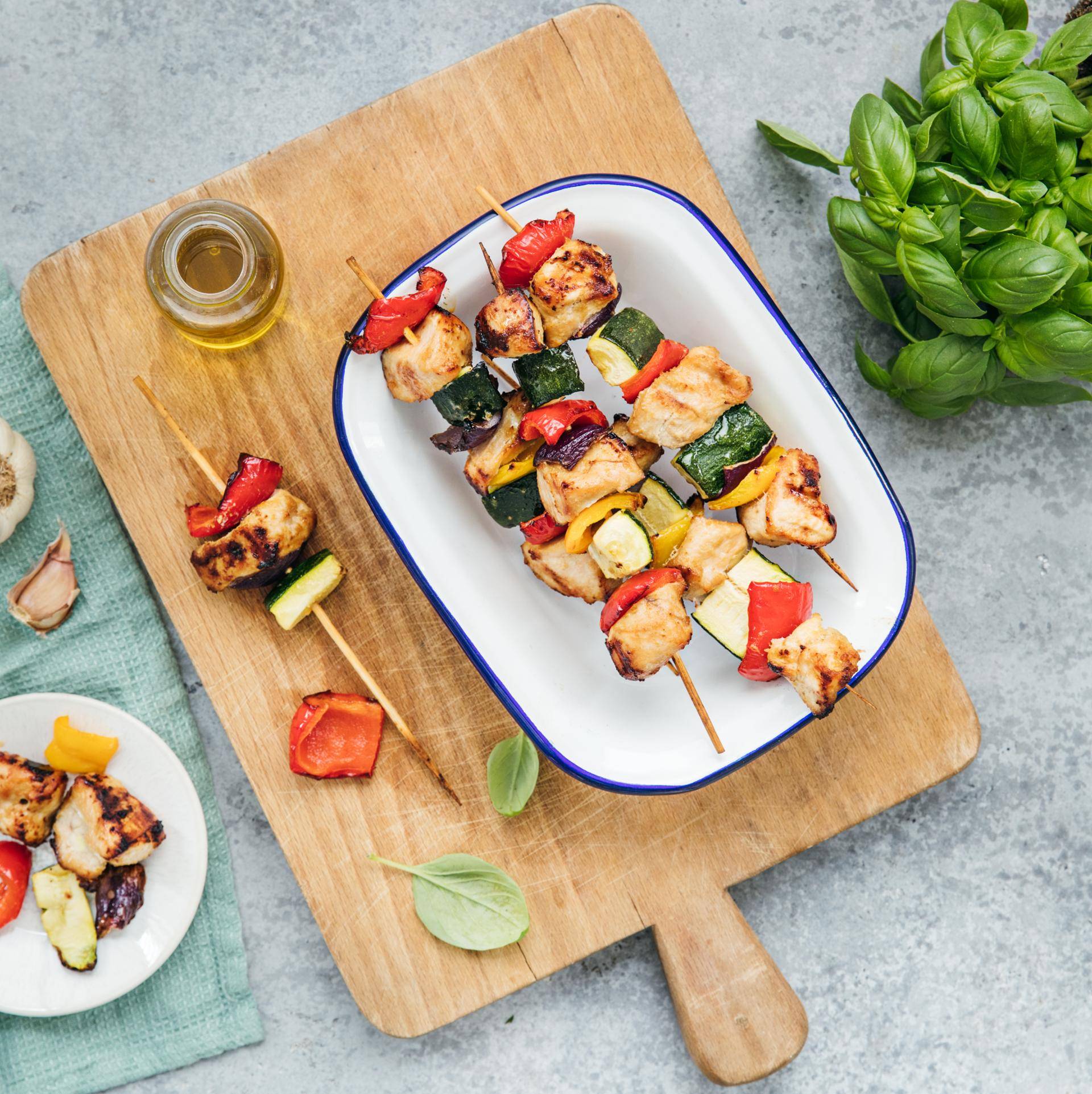 Brochettes de poulet et légumes - Recette Easy Fry Max | Moulinex