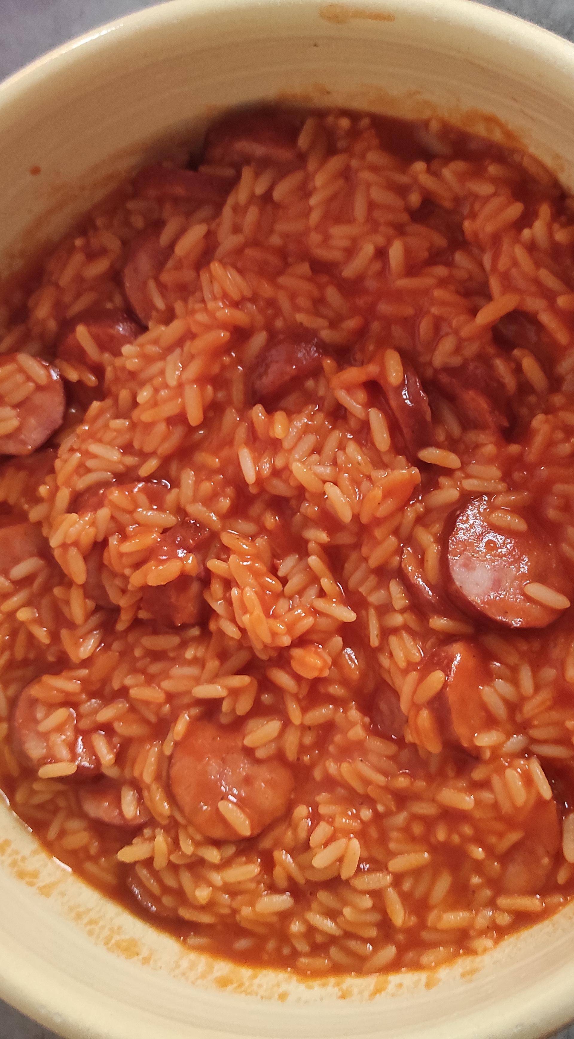 Saucisses fumées tomates riz - Recette Companion XL | Moulinex