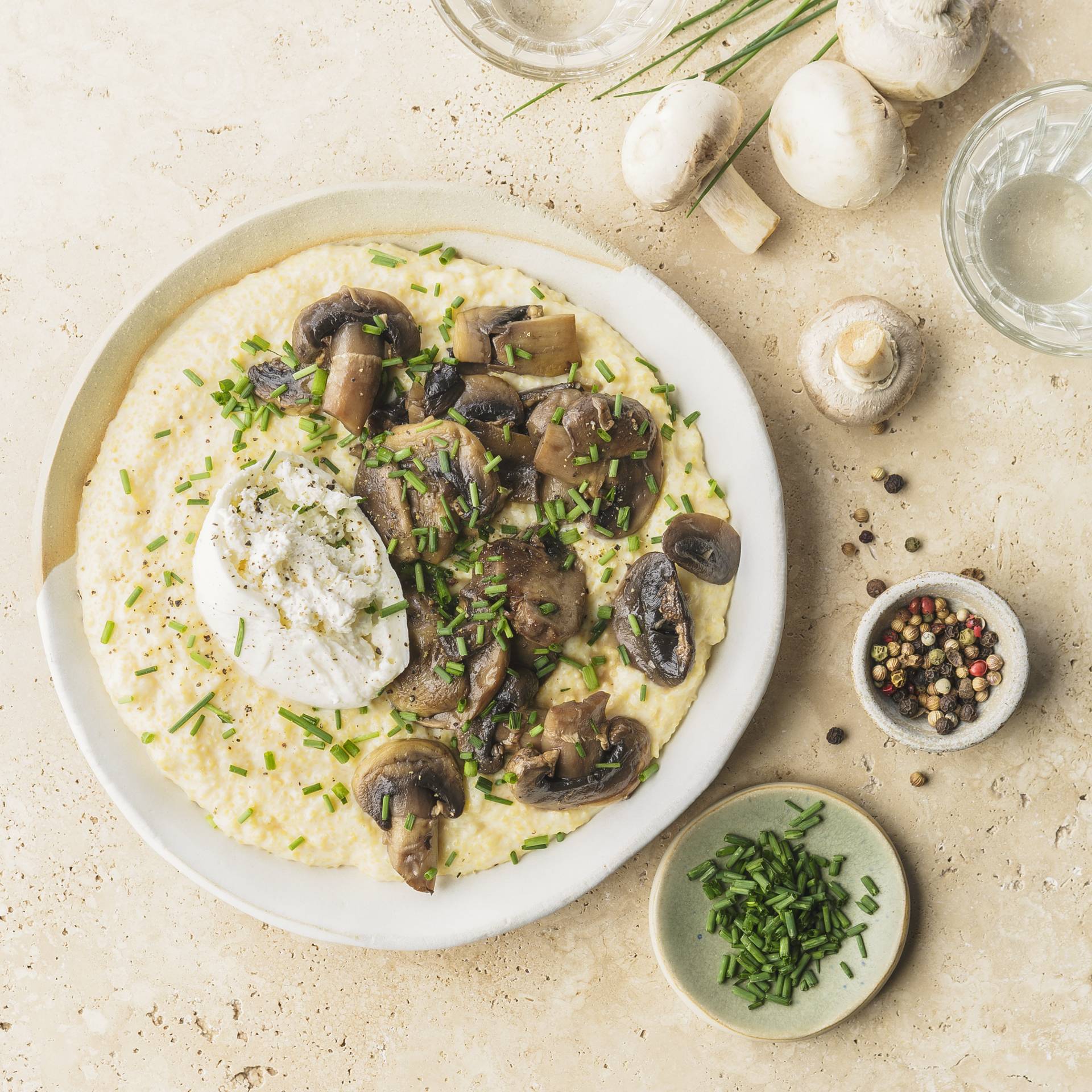 Polenta champignons et burrata - Recette Cookeo | Moulinex