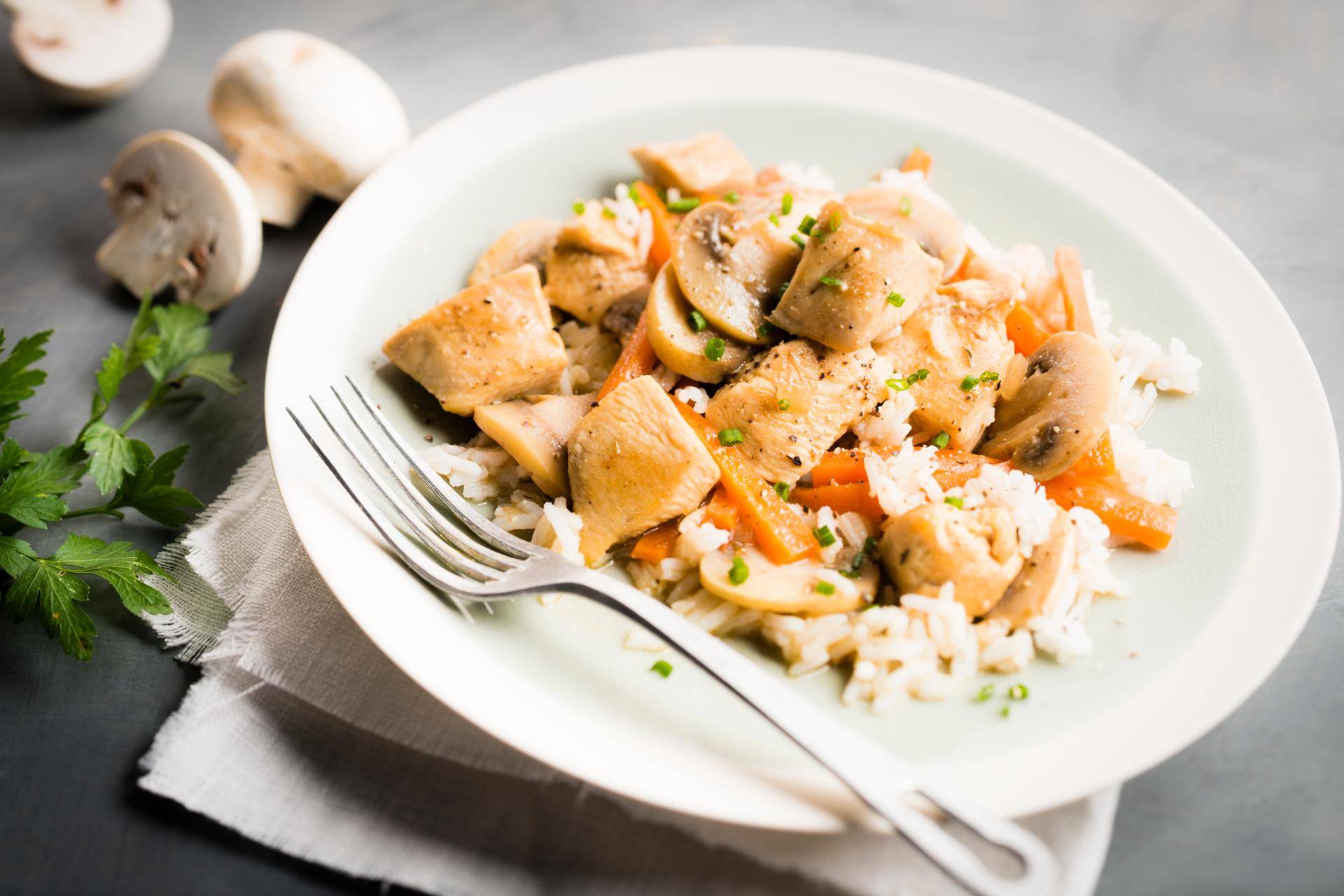 Riz au poulet à la forestière - Recette Cookeo | Moulinex