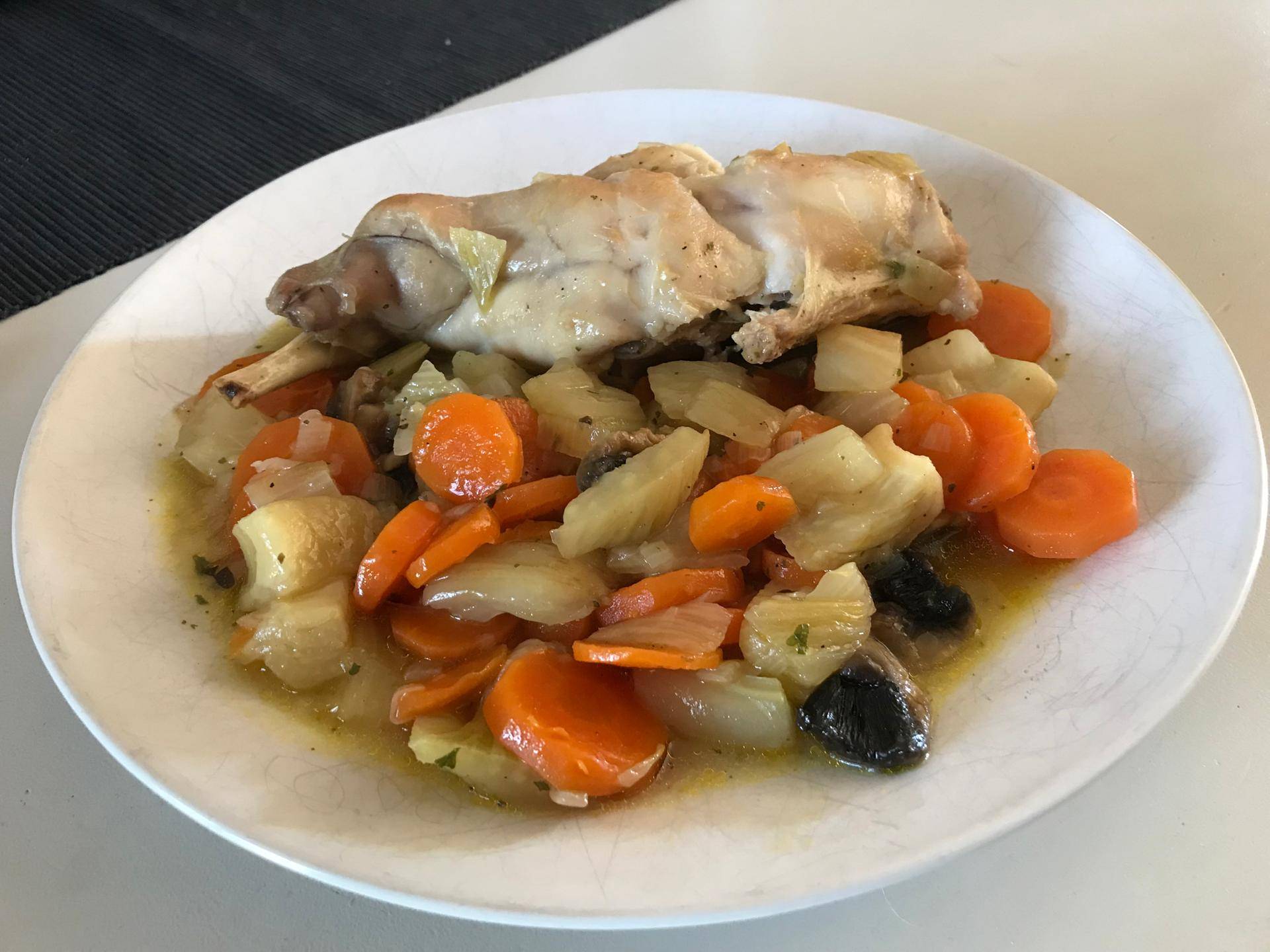 Cuisse de lapin fenouil carottes champignons - Recette Cookeo | Moulinex