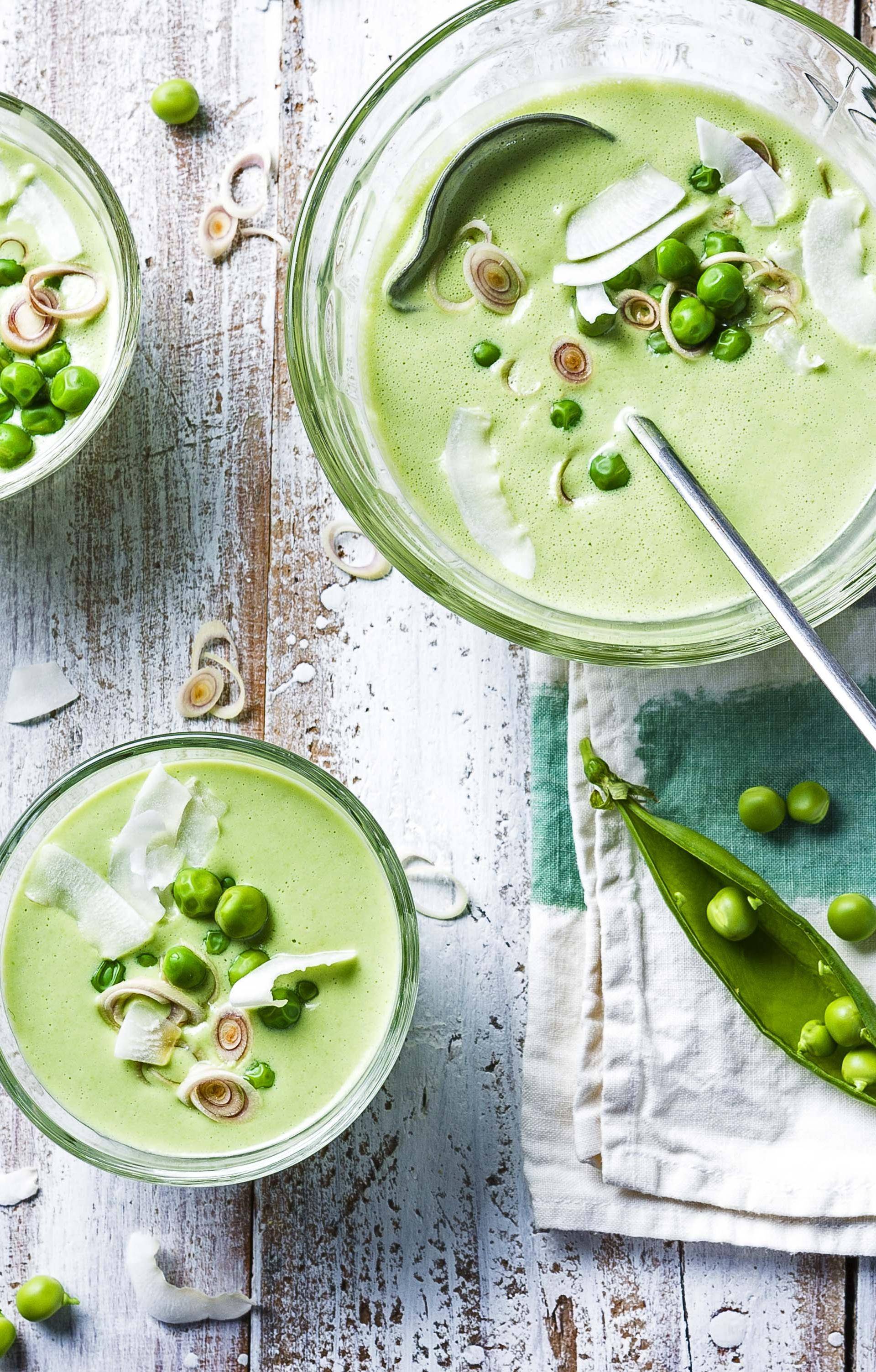 Gaspacho de petits pois coco-citronnelle - Recette Cuiseur vapeur | Moulinex