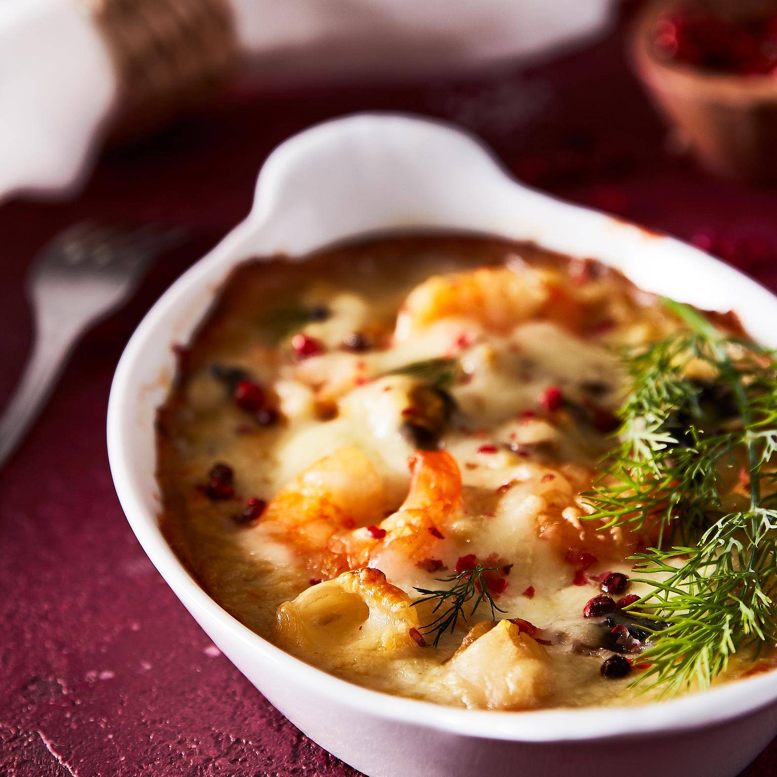 Gratin de fruits de mer - Recette Click&Cook | Moulinex