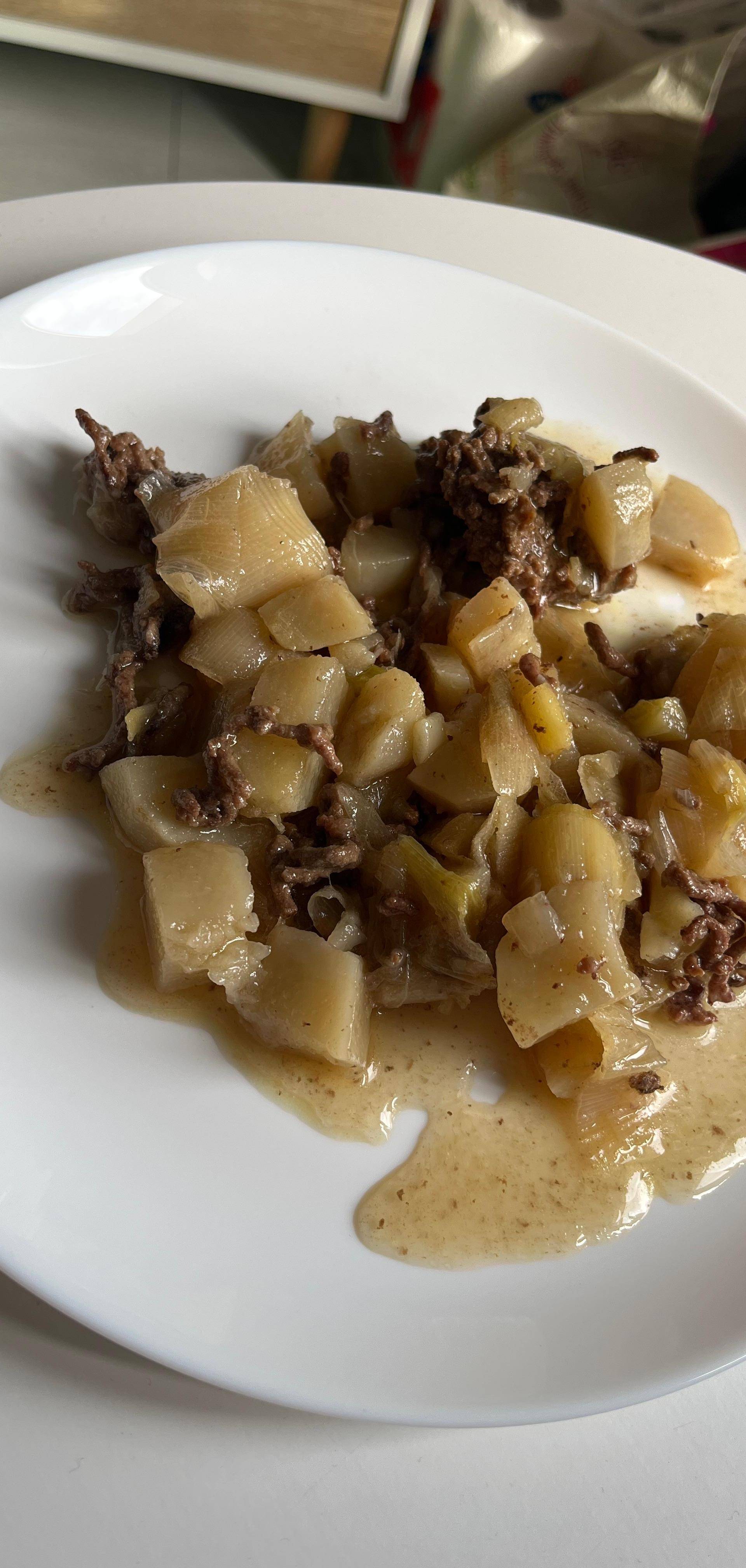 Fondue de poireaux, pdt et viande hachée - Recette Cookeo | Moulinex