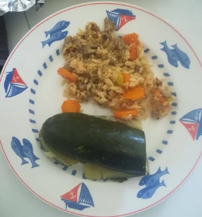 Courgettes farcies avec la farce persillée et riz carottes - Recette Cookeo | Moulinex