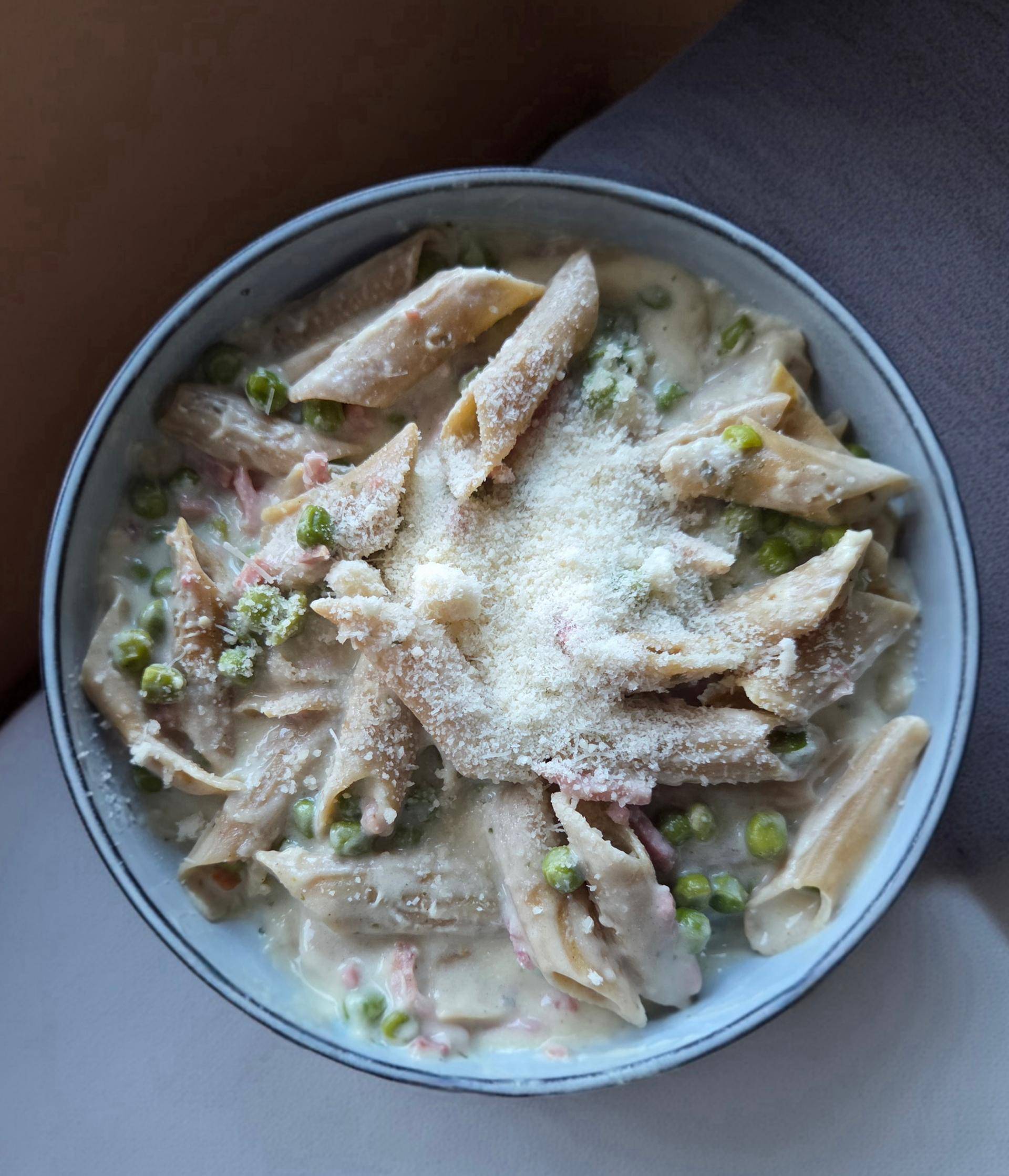 Pâtes boursin lardons petits pois - Recette Cookeo | Moulinex