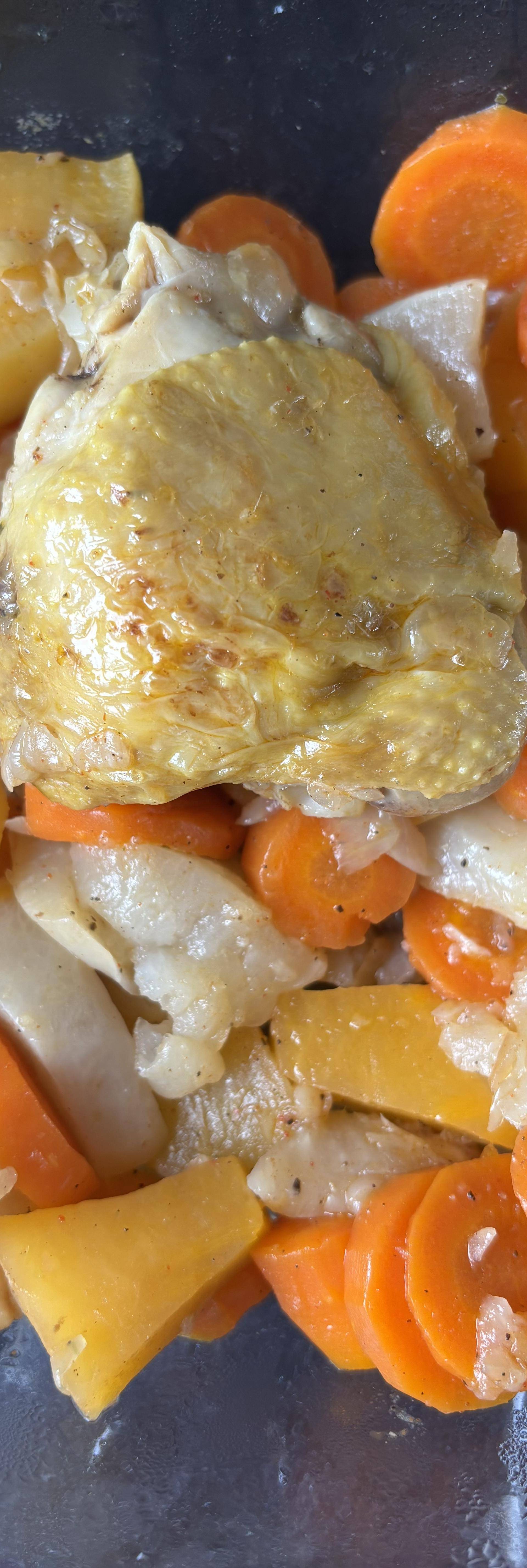 Poulet crevettes navet rutabaga carottes - Recette Cookeo V3 | Moulinex