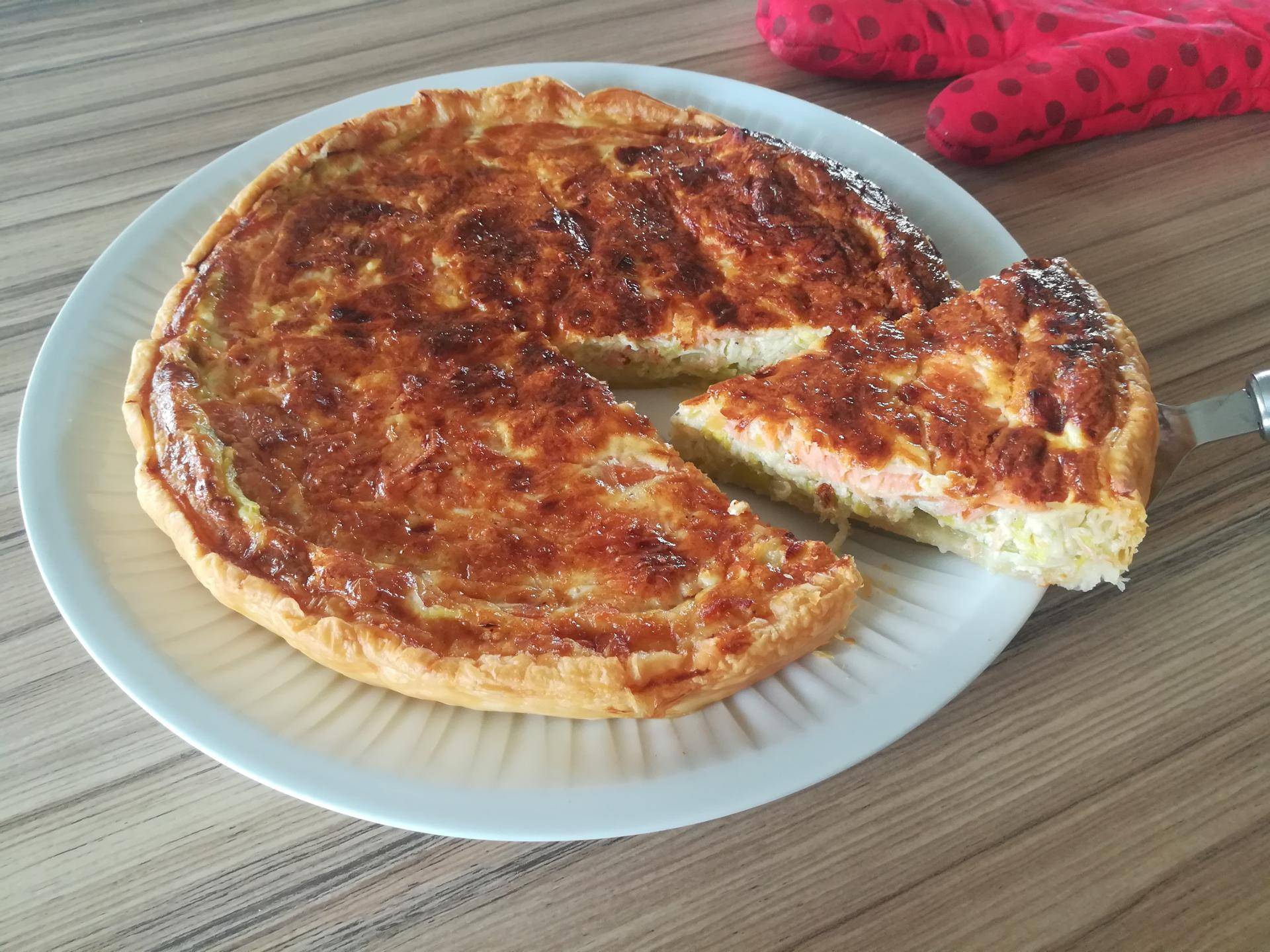 Tarte poireaux saumon fumé - Recette Companion | Moulinex