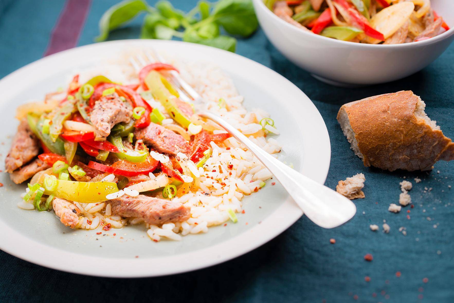 Varkensreepjes met paprika's - Recette Cookeo | Moulinex