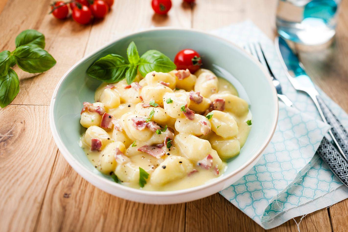 Gnocchi carbonara et crème - Recette Cookeo | Moulinex