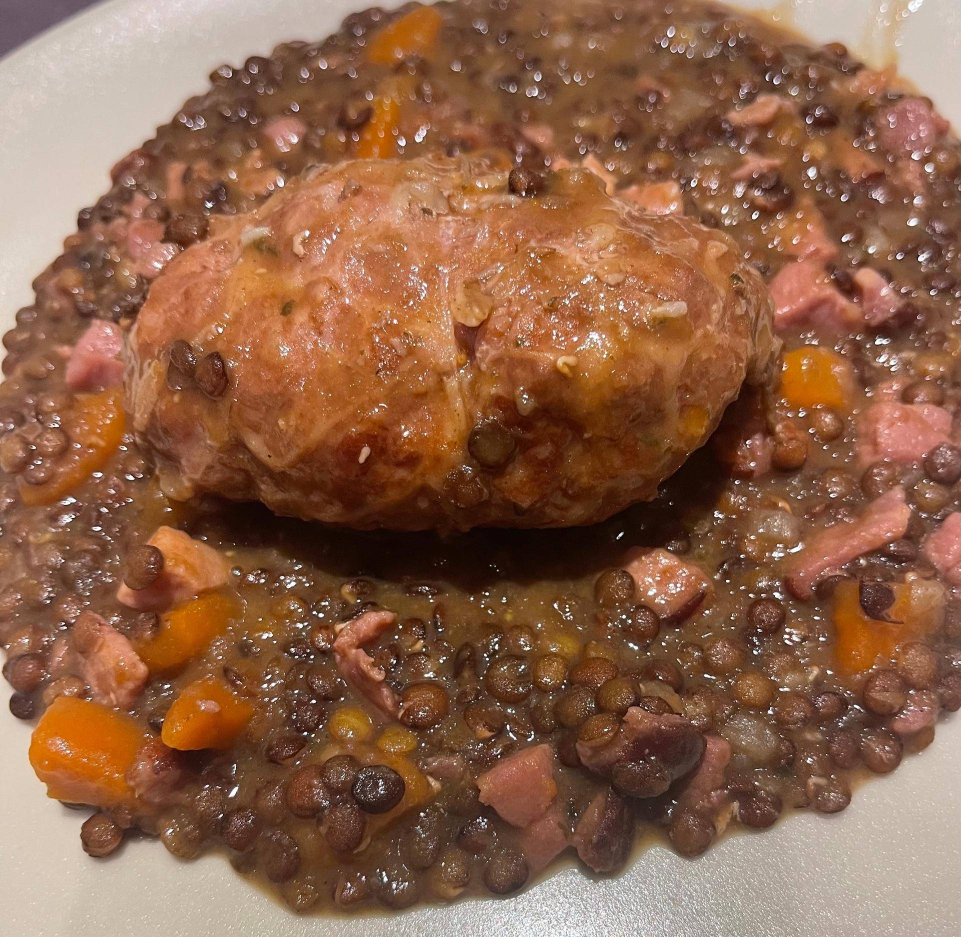 Crépinettes (saucisses plates) aux lentilles - Recette Cookeo V3 | Moulinex