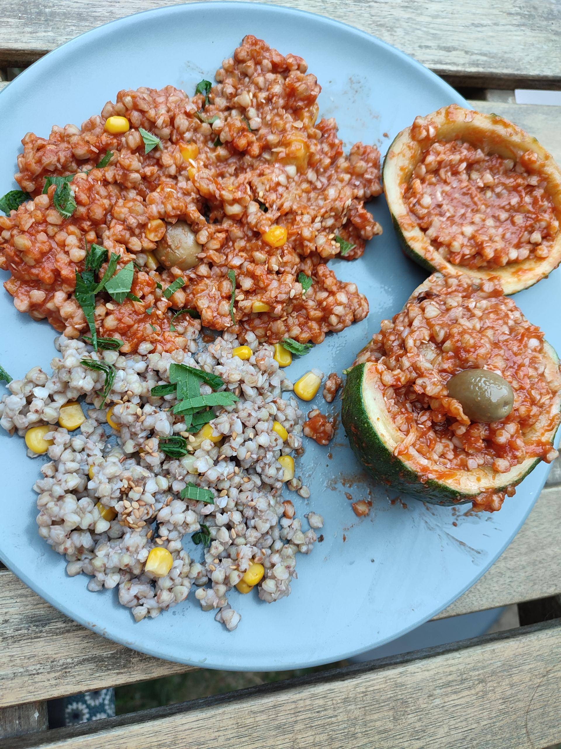 Courgette farcie sarrasin tomate - Recette Cookeo | Moulinex