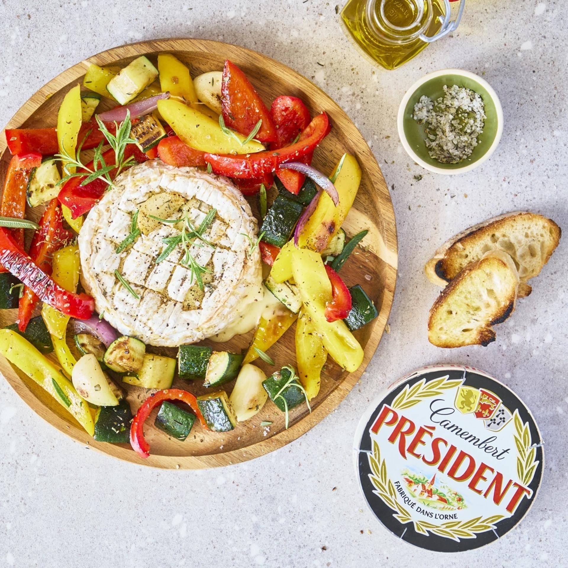 Camembert, légumes rôtis - Recette Dual EasyFry&Grill | Moulinex