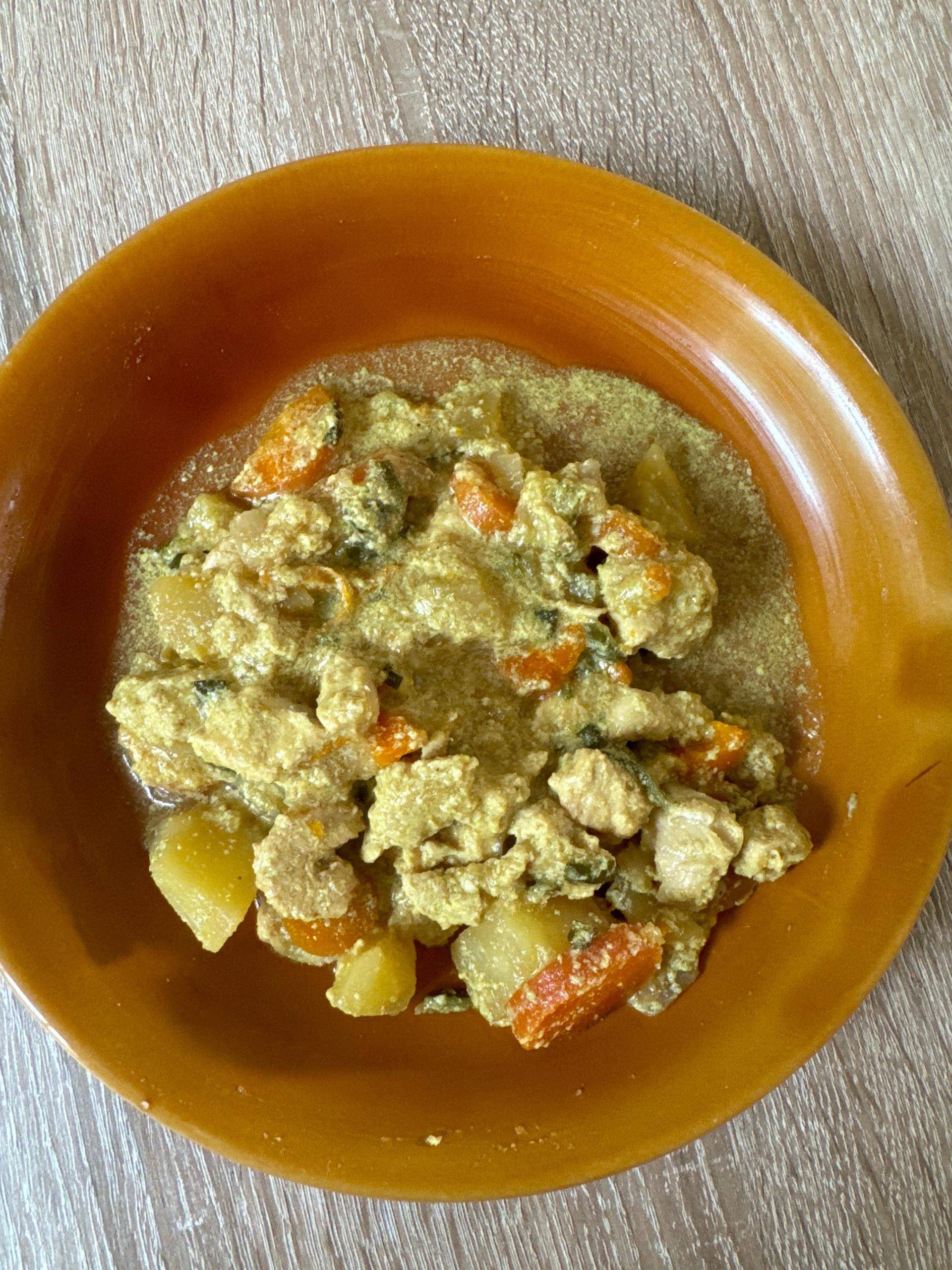 Dinde au curry coco de légumes (pomme de terre, carotte, courgette) - Recette Cookeo | Moulinex