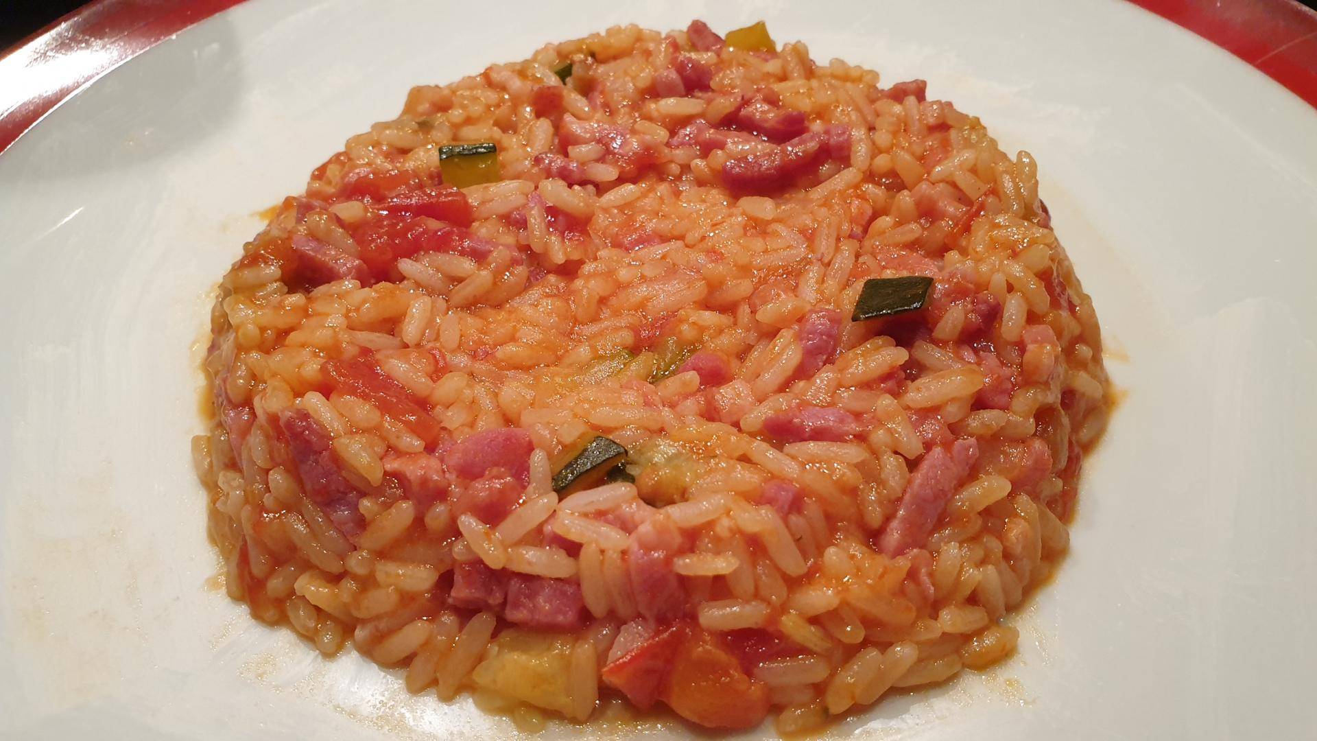 Riz aux courgettes, tomates et lardons - Recette Cookeo | Moulinex