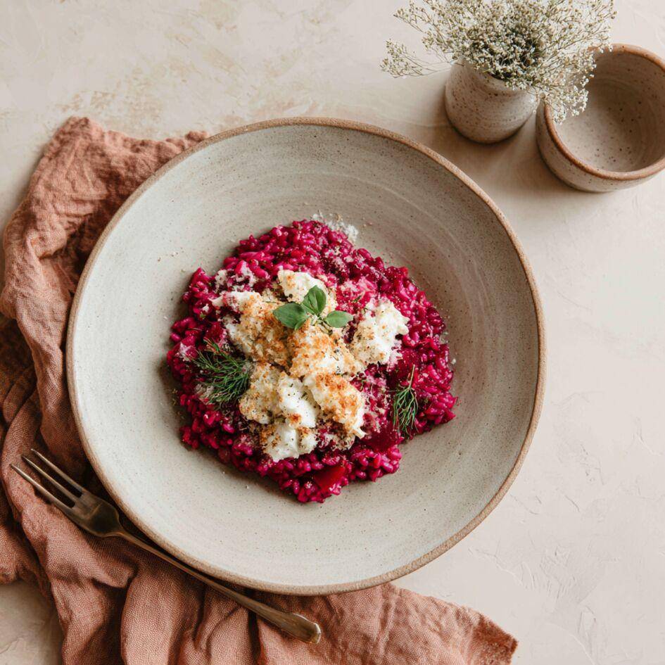 Risotto à la betterave et chèvre croustillant - Recette Cookeo Infinity Autostir | Moulinex