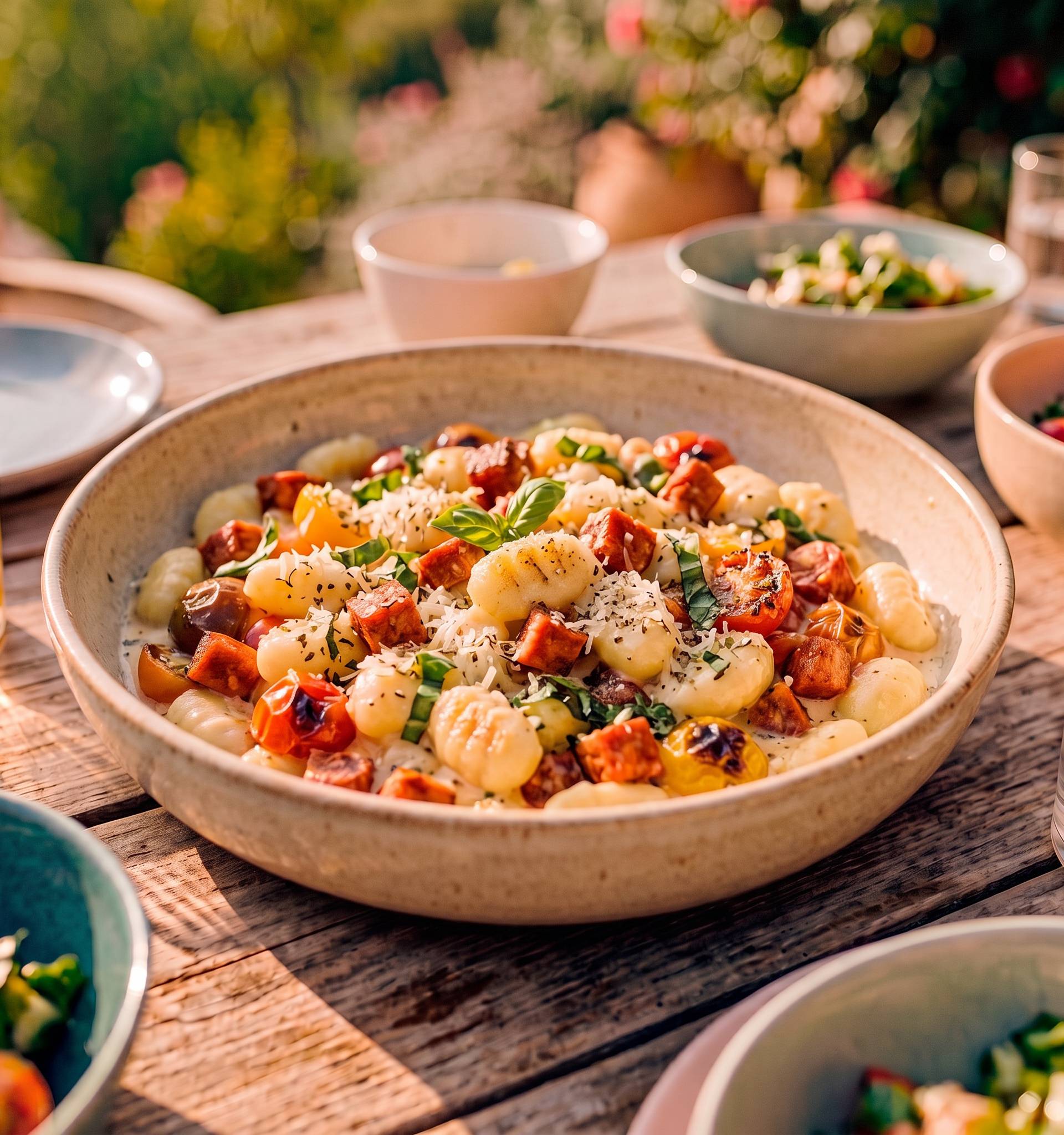 One pot gnocchis, chorizo & tomates cerises - Recette Ever Fry XXL SURFACE | Moulinex