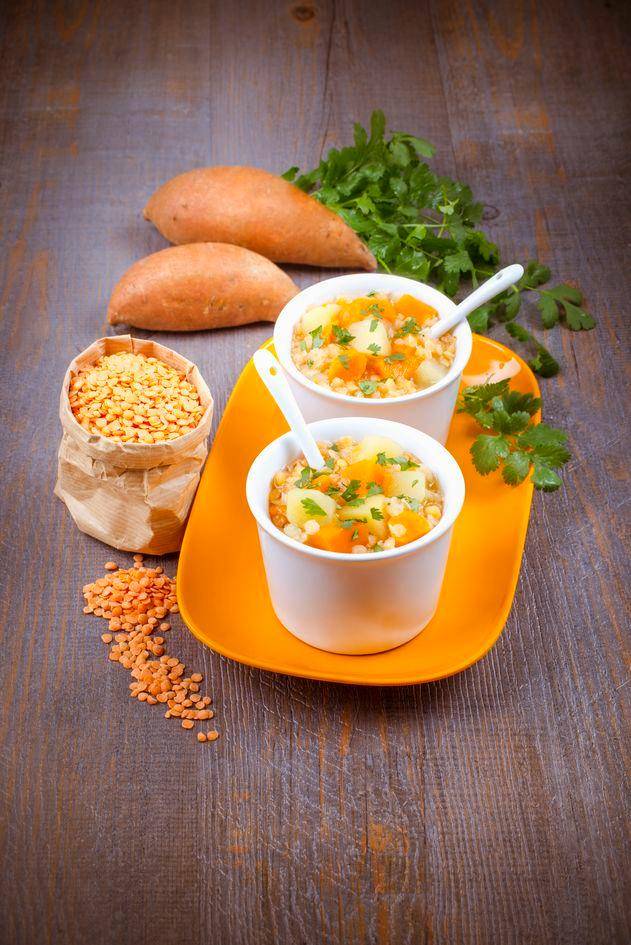Potage de patates douces et lentilles corail - Recette Perfectmix Cook | Moulinex