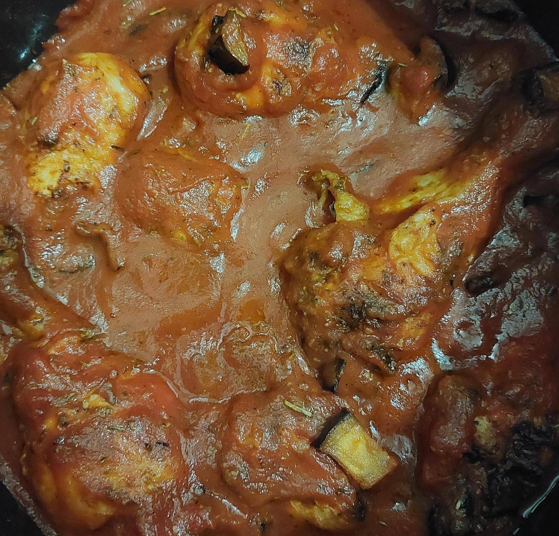 Poulet à l'aubergine et sauce tomate - Recette Cookeo | Moulinex