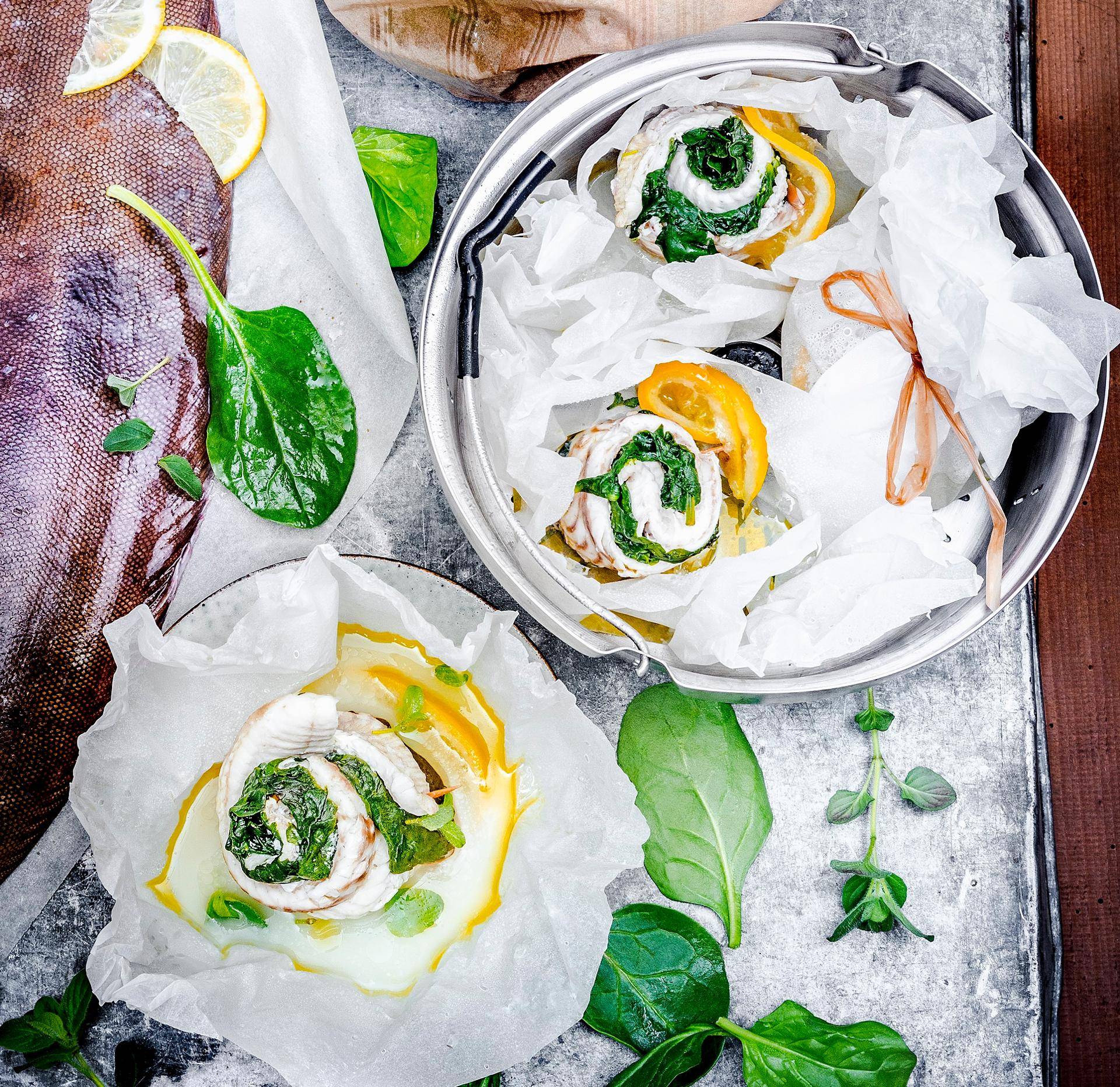 Filets de sole aux épinards en papillotes - Recette Companion | Moulinex