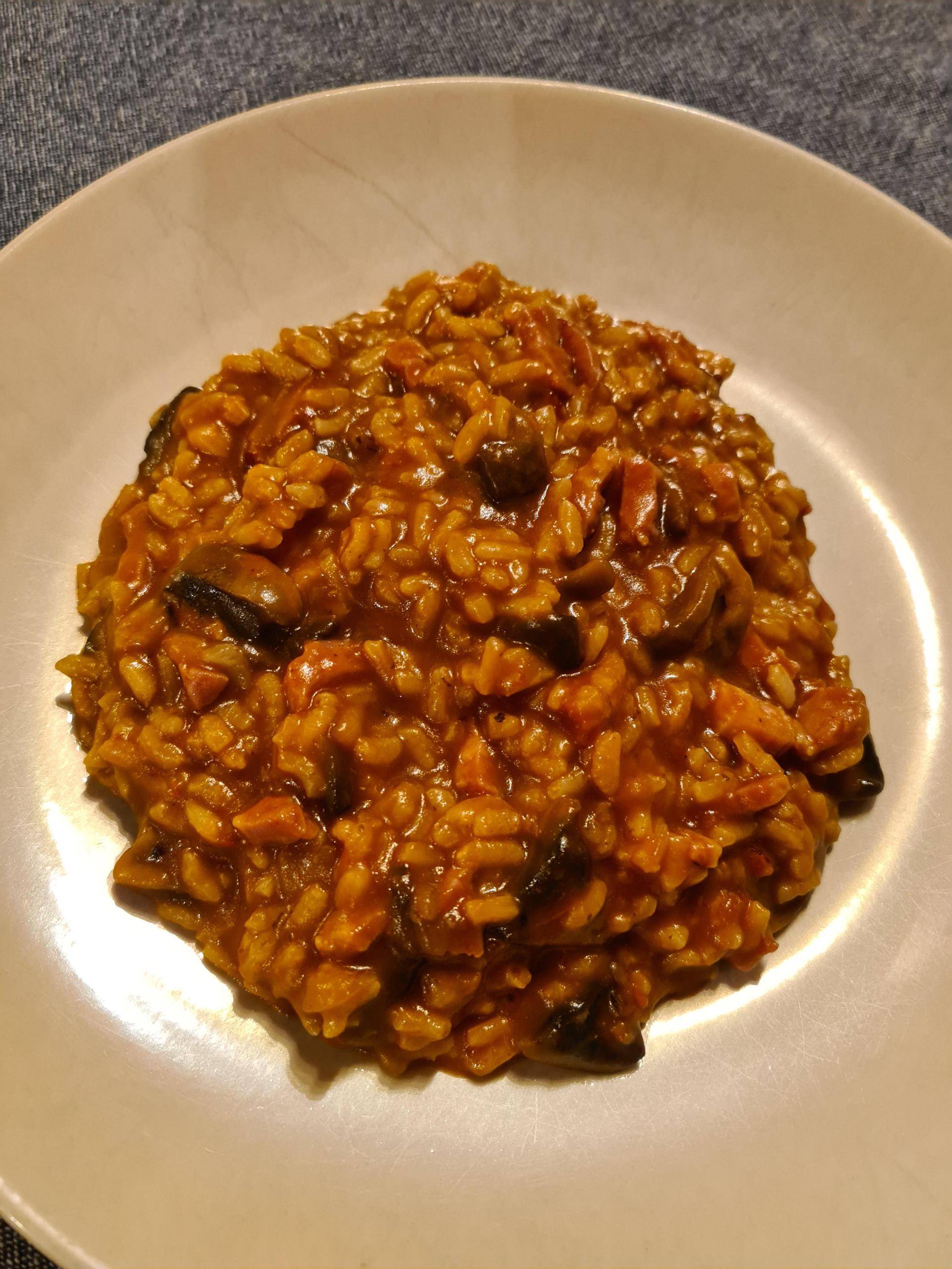 Risotto tomate, lardon et champignon - Recette Cookeo V3 | Moulinex