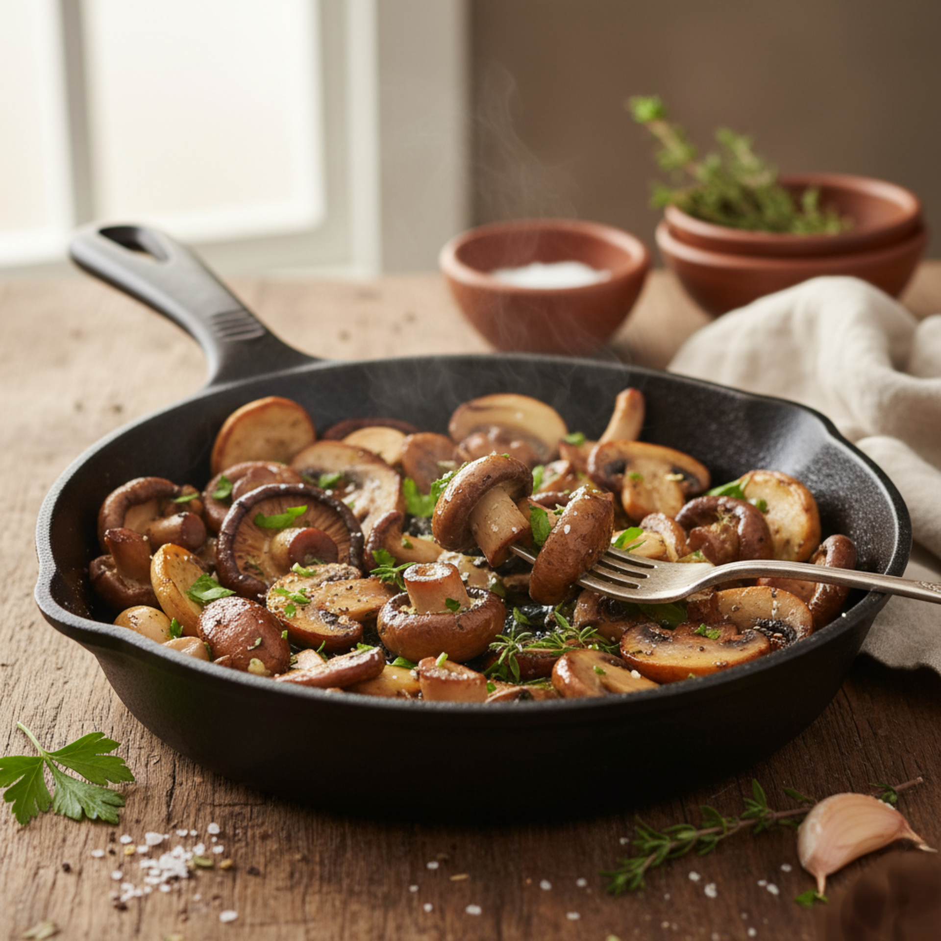 Poêlée de champignons - Recette Companion Connect XL | Moulinex
