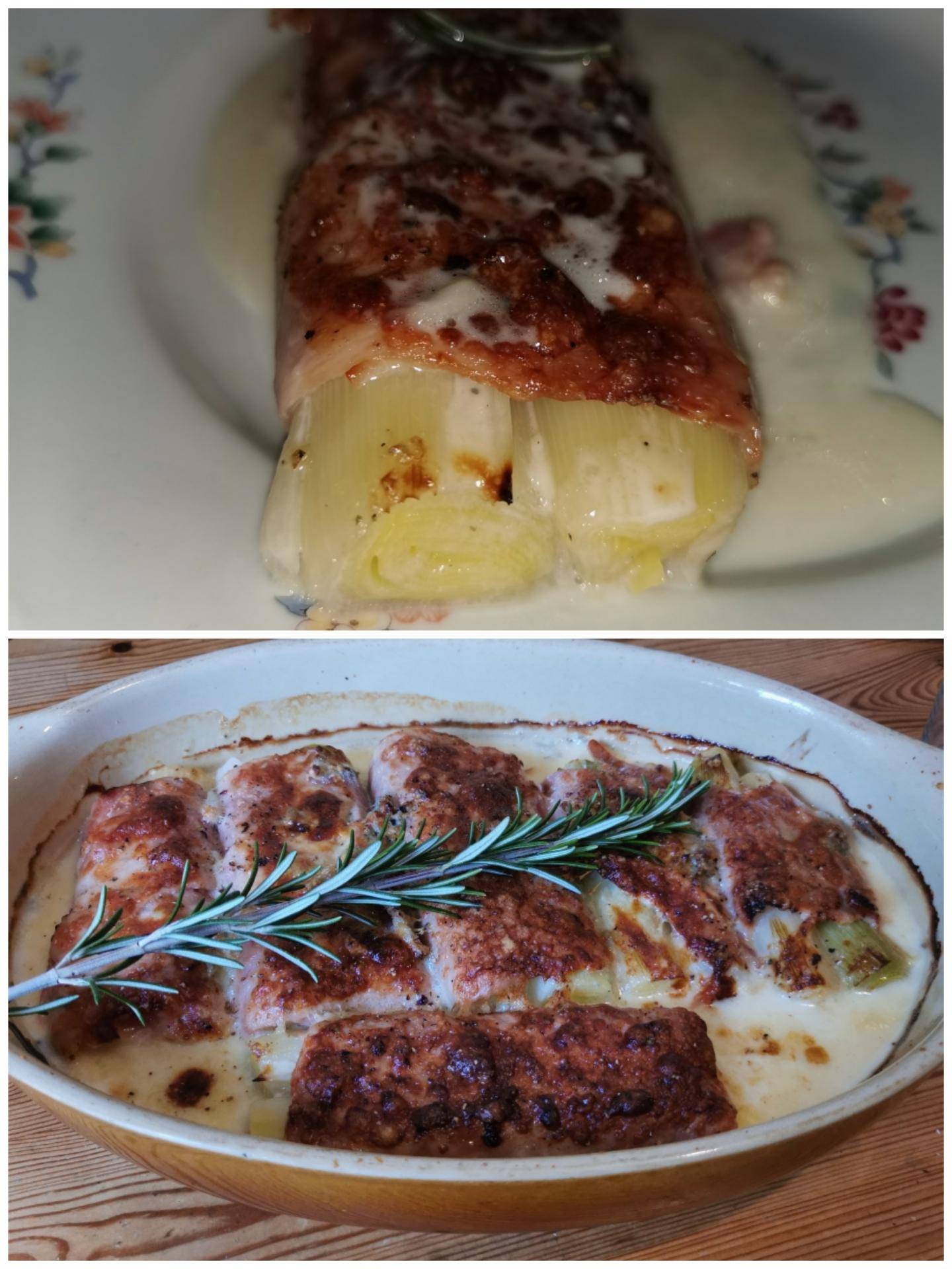 Poireaux gratinés au jambon et gorgonzola - Recette Companion Connect XL | Moulinex