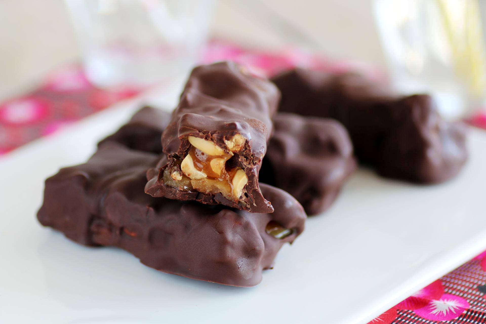 Barre chocolatée à la cacahuète et au caramel - Recette Companion Connect | Moulinex