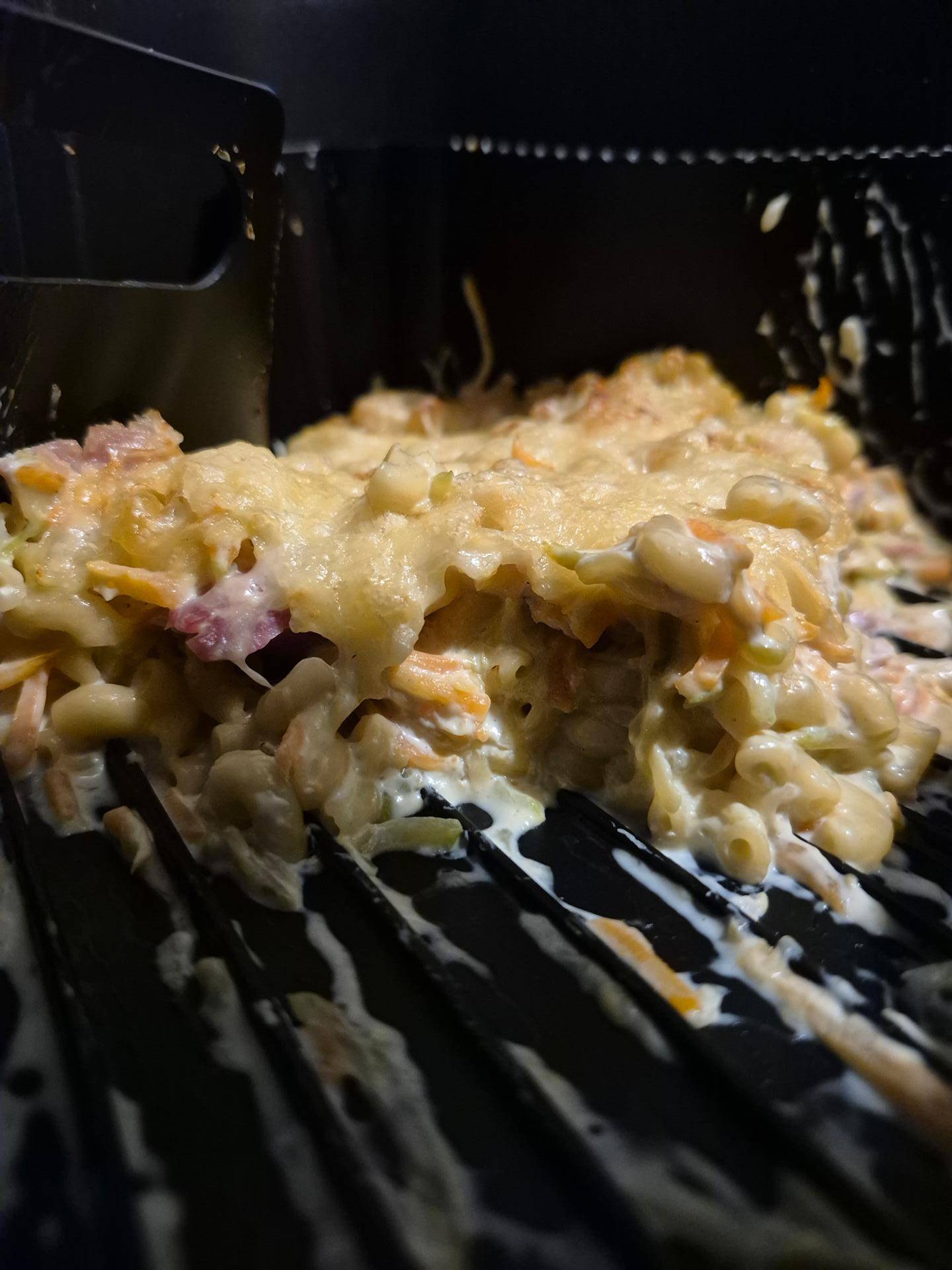 Gratin de coquillettes jambon légumes - Recette Dual EasyFry&Grill | Moulinex