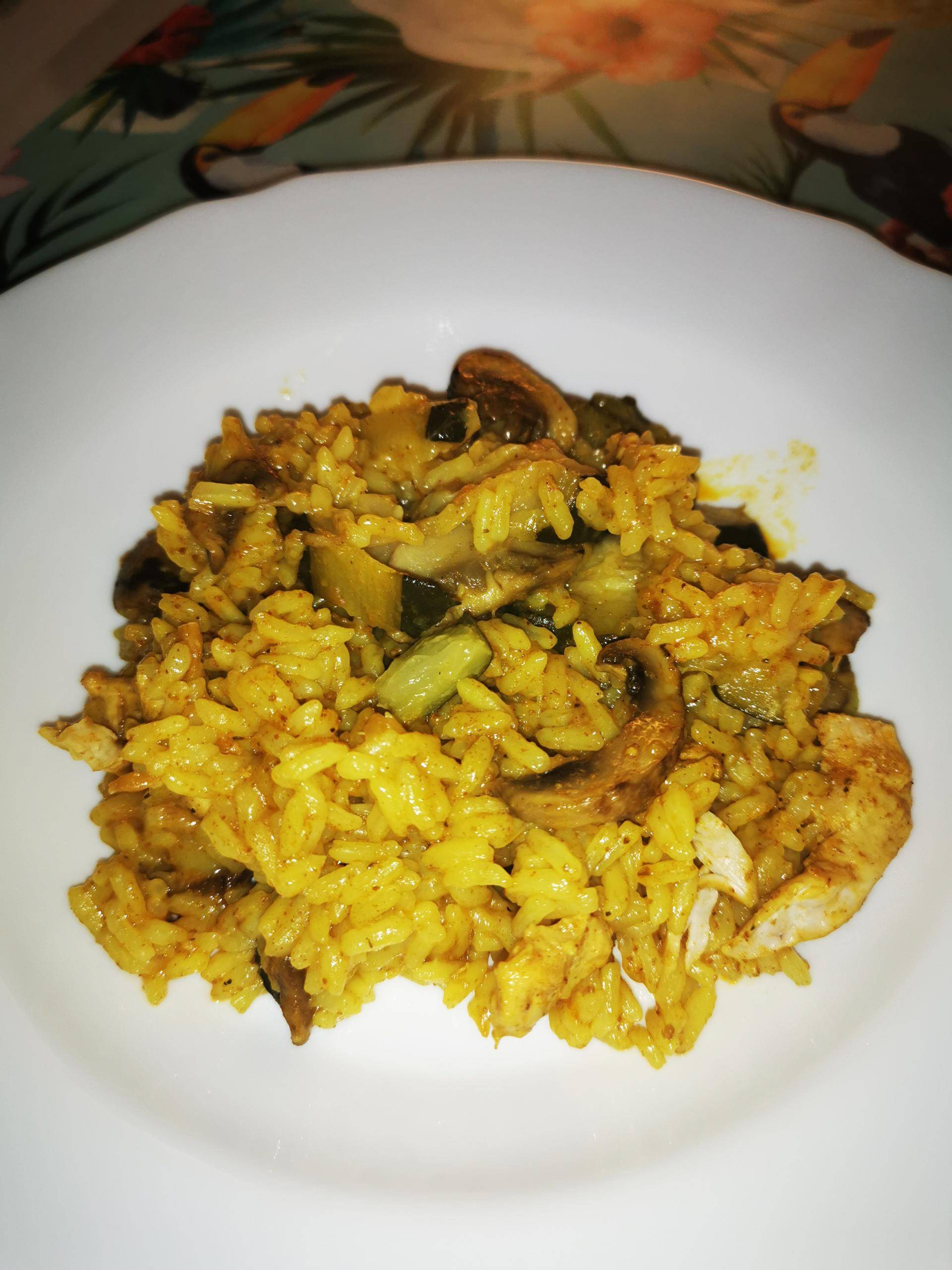 Riz au curry, poulet, courgettes et champignons. - Recette Cookeo | Moulinex