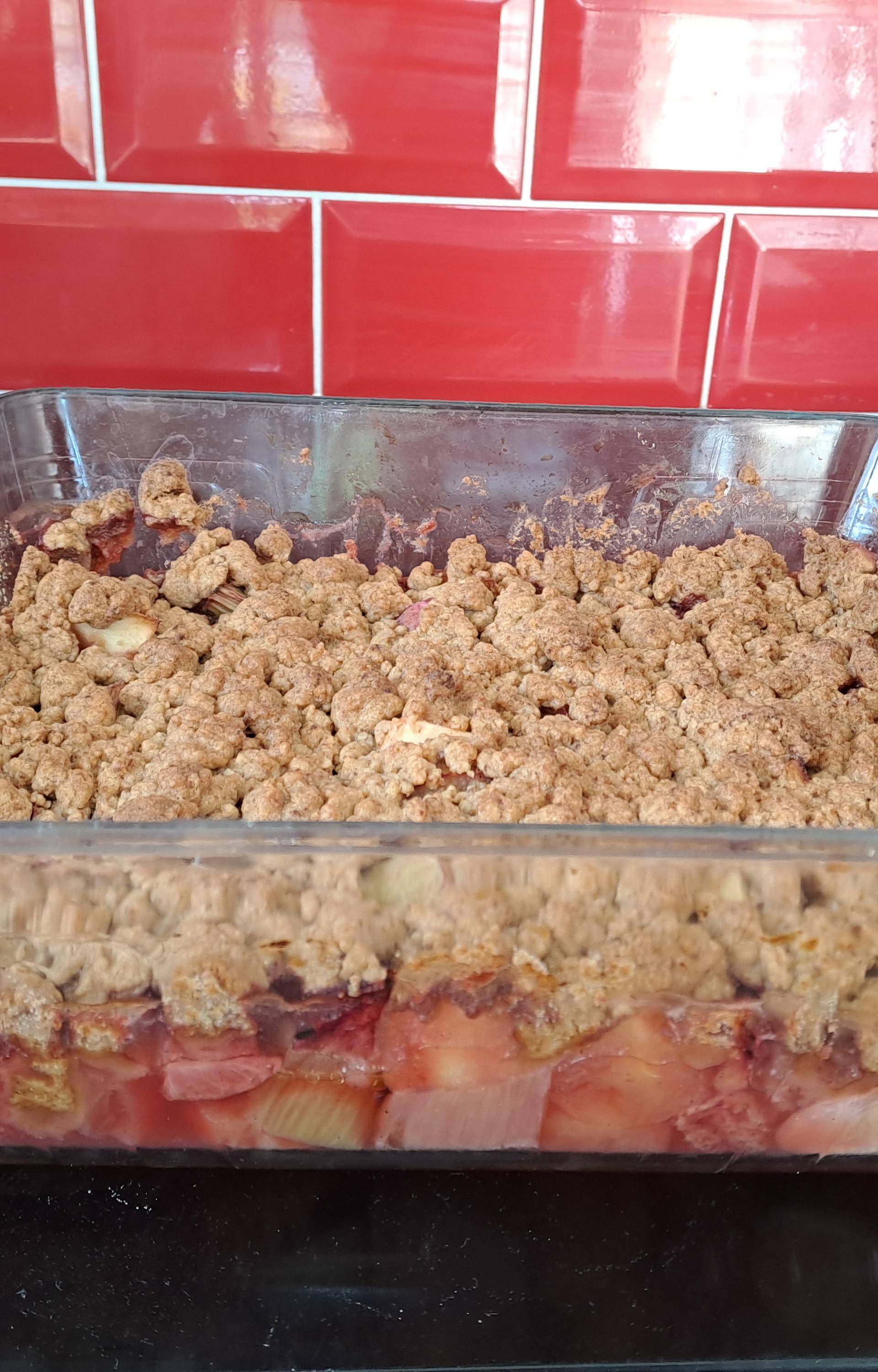 Crumble rhubarbe fraise - Recette Companion Connect XL | Moulinex