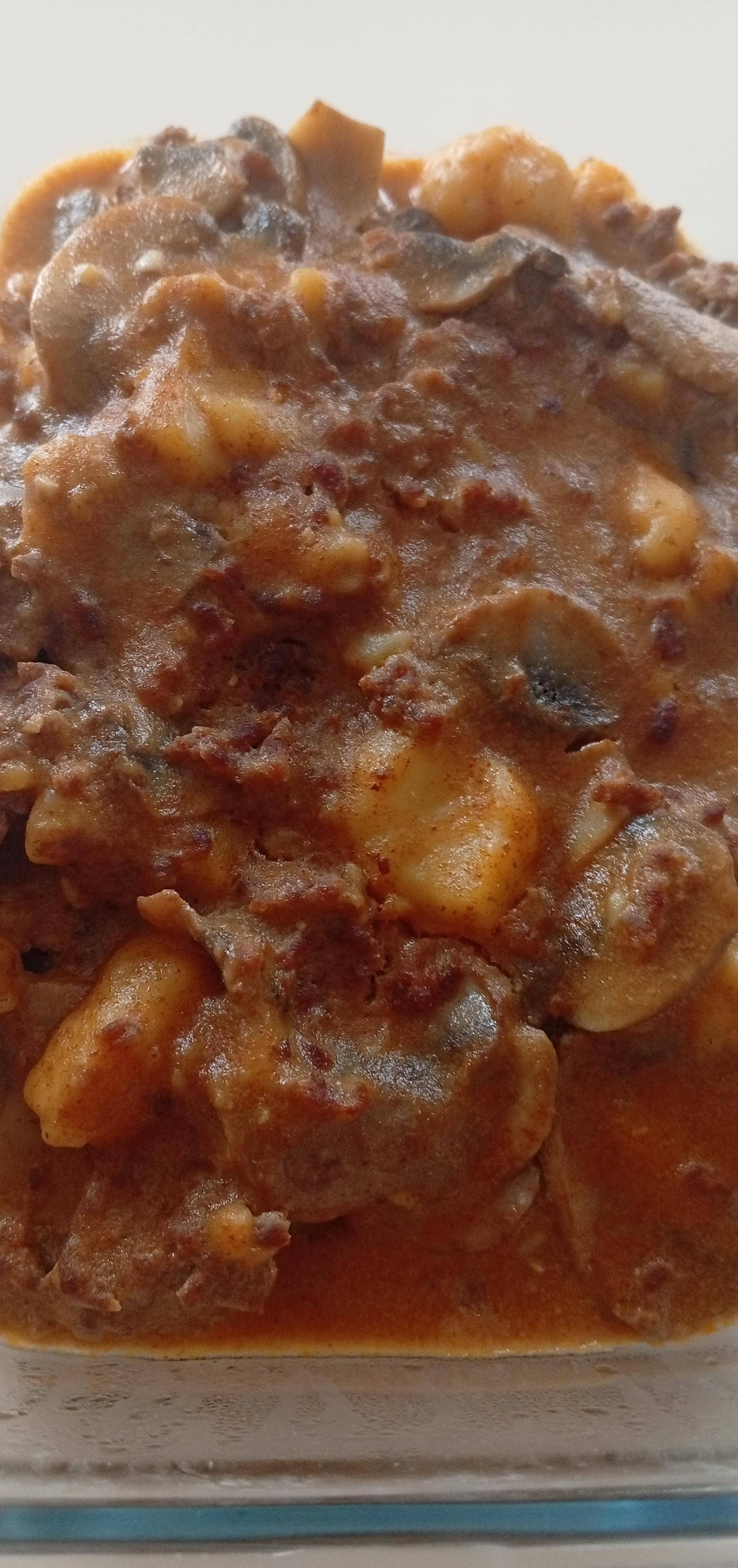 Boeuf haché crème paprika, gnocchis et champignons - Recette Cookeo Infinity Autostir | Moulinex
