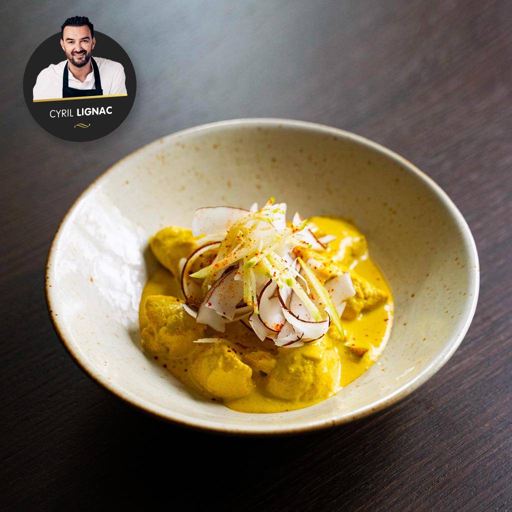 Volaille jaune des Landes au curry Madras et lait de coco, pomme verte - Recette Companion | Moulinex