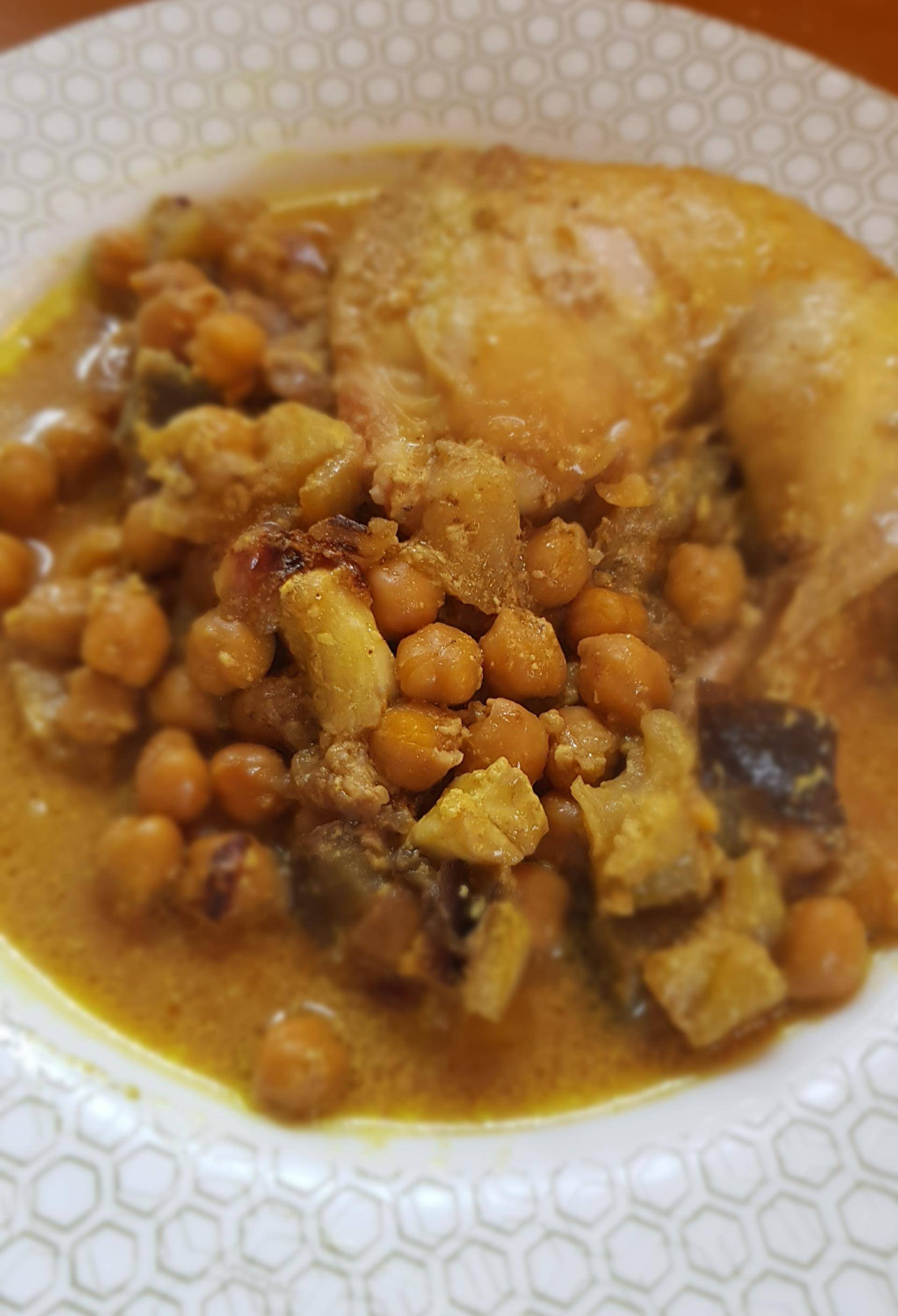 Cuisses de poulet aubergine et pois chiches - Recette Cookeo V3 | Moulinex