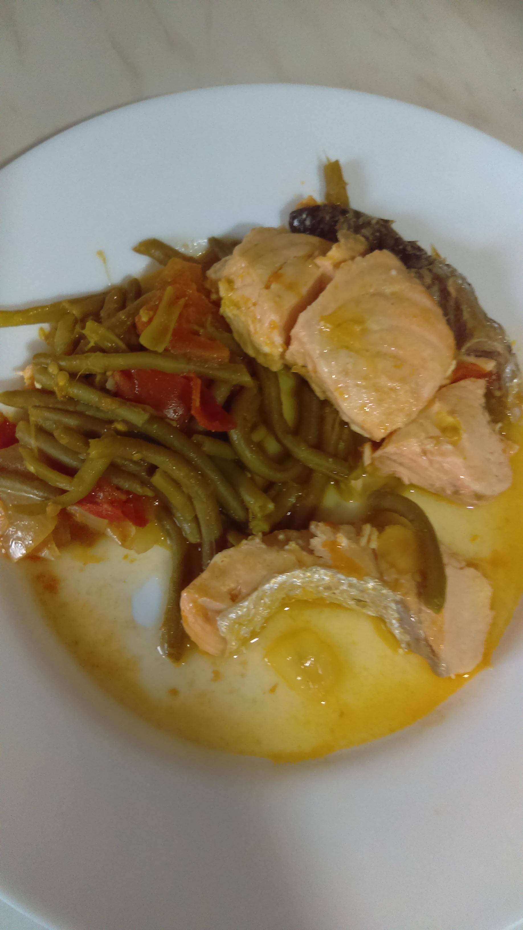 Pavés de saumon, haricots verts - Recette Cookeo | Moulinex