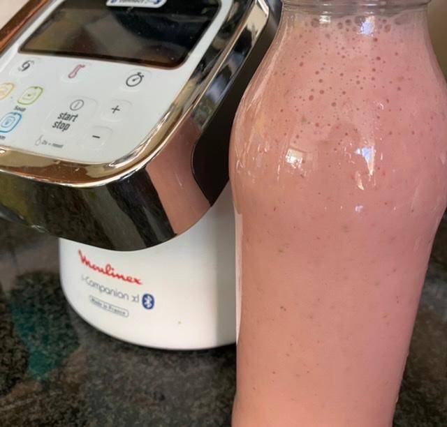 Smoothie fraise banane végane - Recette Companion Connect XL | Moulinex