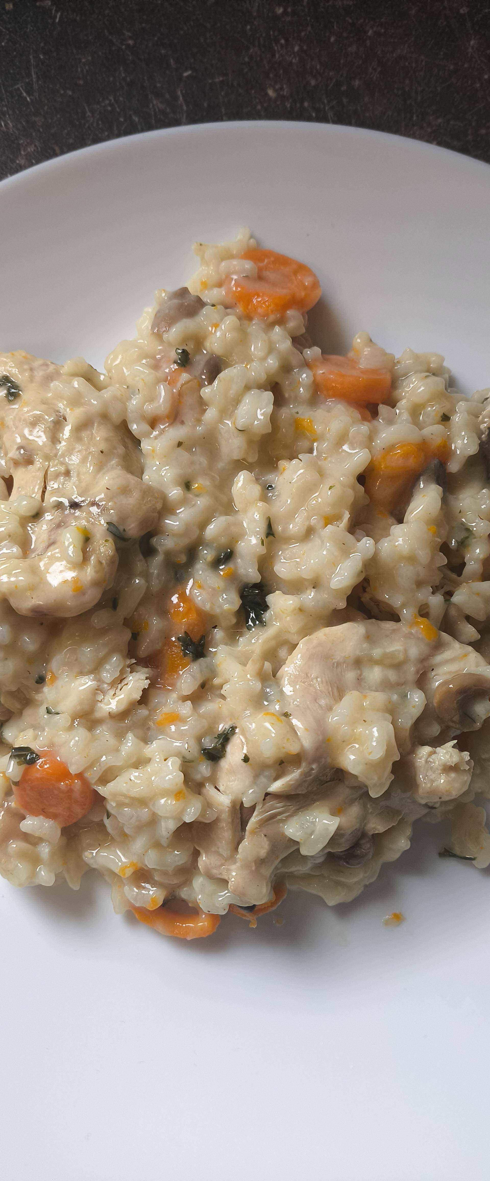 Risotto crémeux poulet, arottes et champignons - Recette Cookeo Infinity Autostir | Moulinex