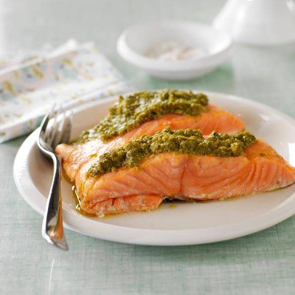 Zalmnoten met pesto - Recette Companion | Moulinex