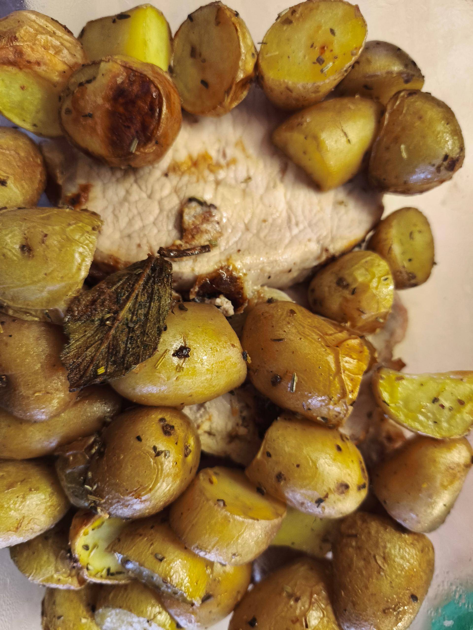 Rôti de porc à la moutarde et ses pommes de terre rôties - Recette Dual EasyFry&Grill | Moulinex