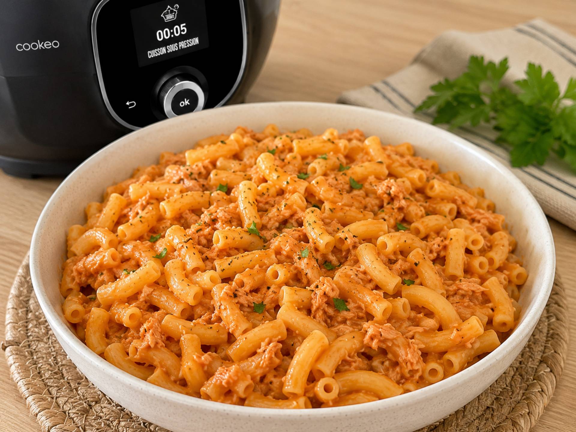 Macaroni au thon à la tomate - Recette Cookeo 9in1 | Moulinex