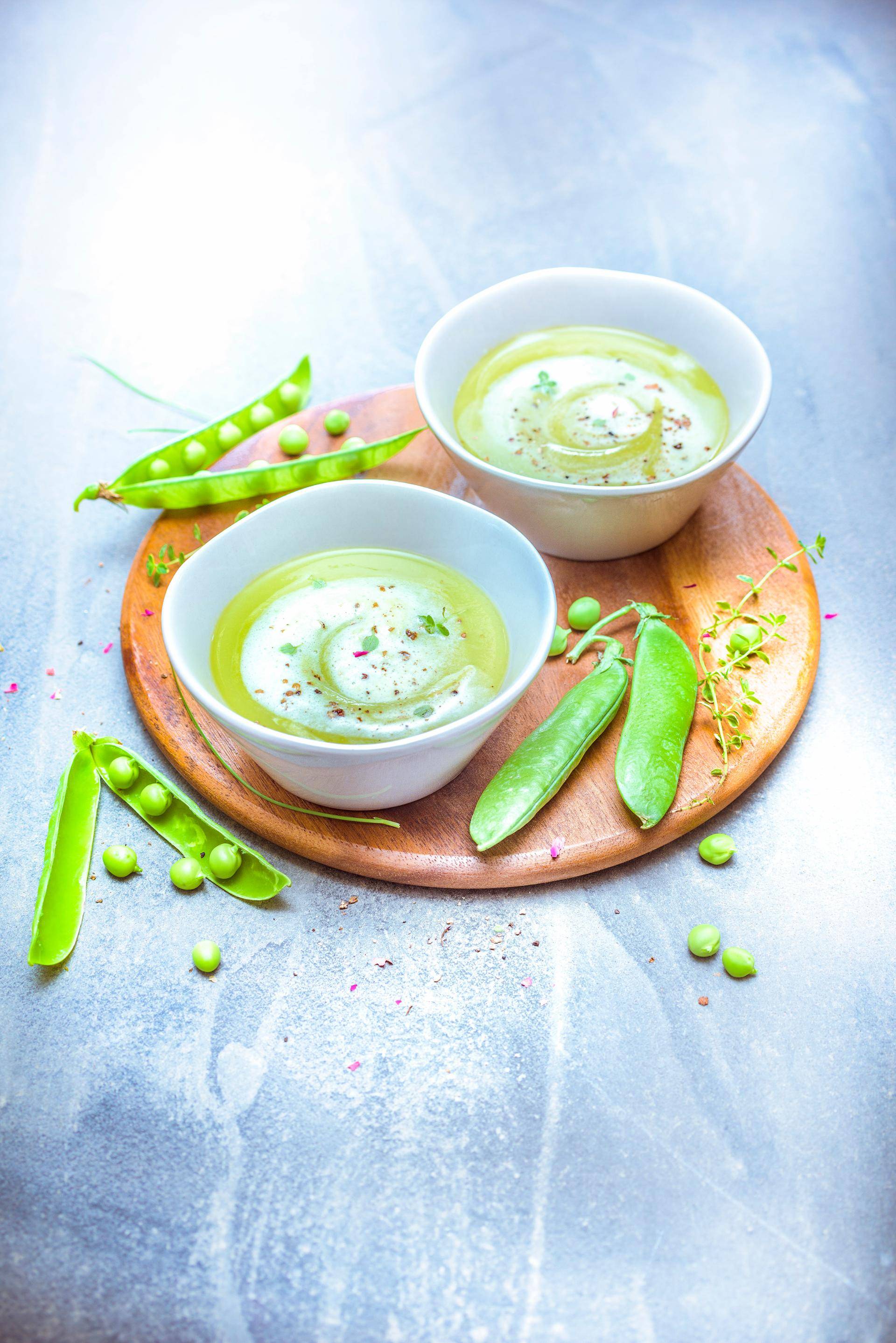 Velouté de petits pois, écume de thym - Recette Ultrablend Cook | Moulinex