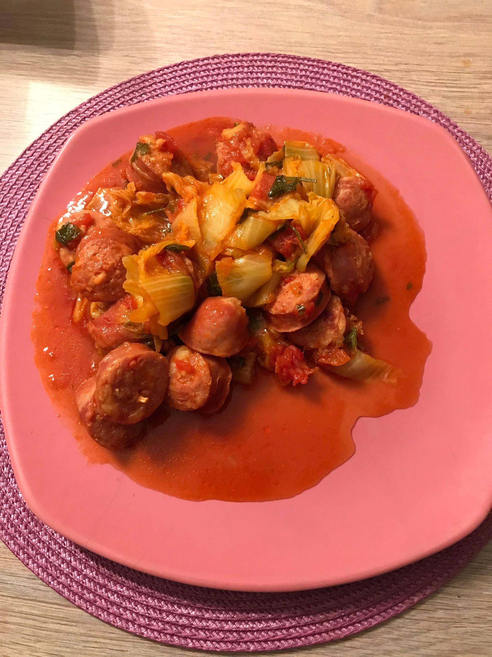 Rougail de saucisse au chou chinois - Recette Cookeo | Moulinex