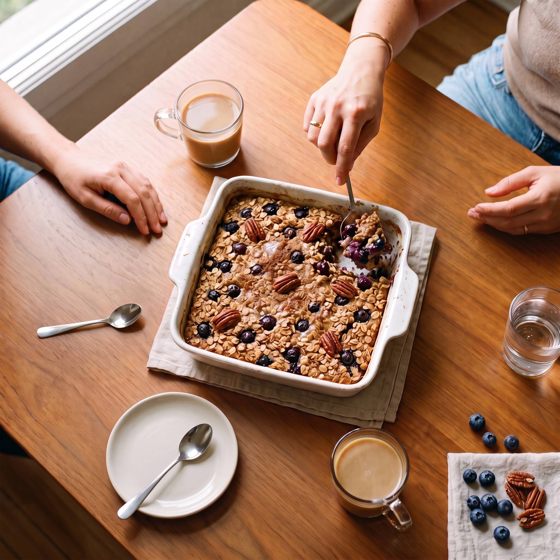 Baked oats aux myrtilles & noix de pécan - Recette Ever Fry XXL SURFACE | Moulinex