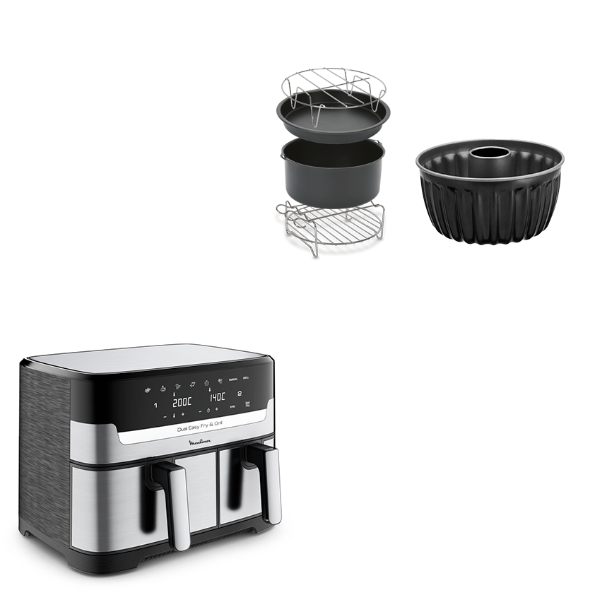 Pack Web - Air Fryer Dual Easy Fry & Grill 8,3L et ses accessoires