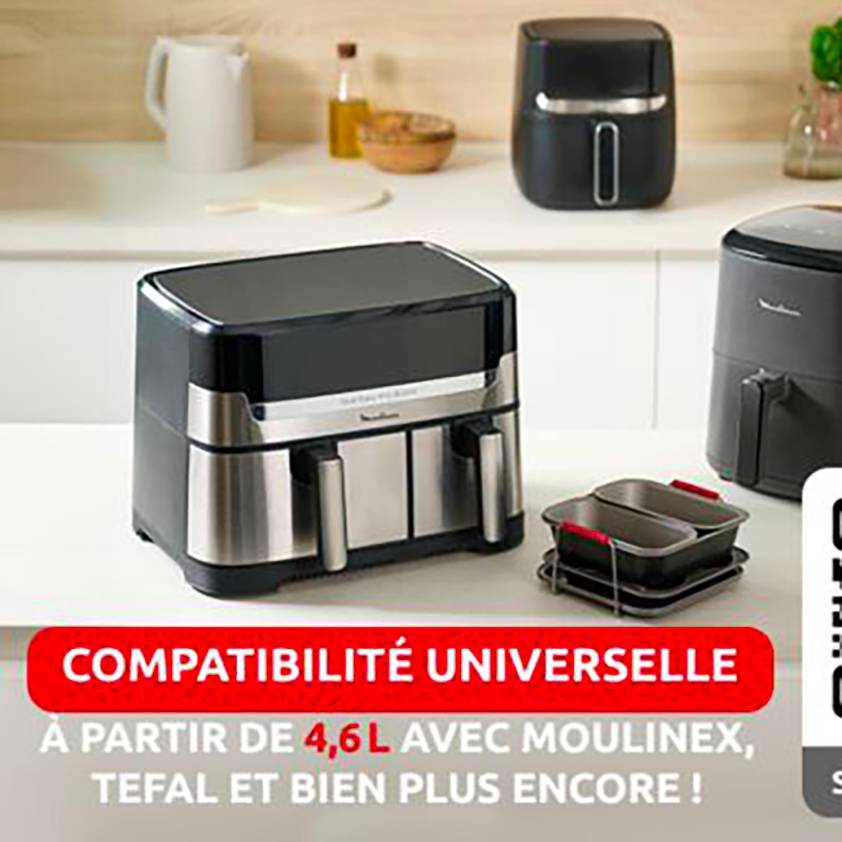 Pack Air Fry Dual XXL Famille - Easy Fry Dual 8L et 5 accessoires